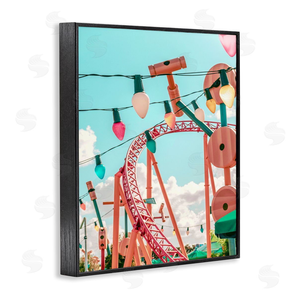 Abstract Amusement Park Toy Ride Black Frame Print Wall Art, Home Decor by Ziwei Li