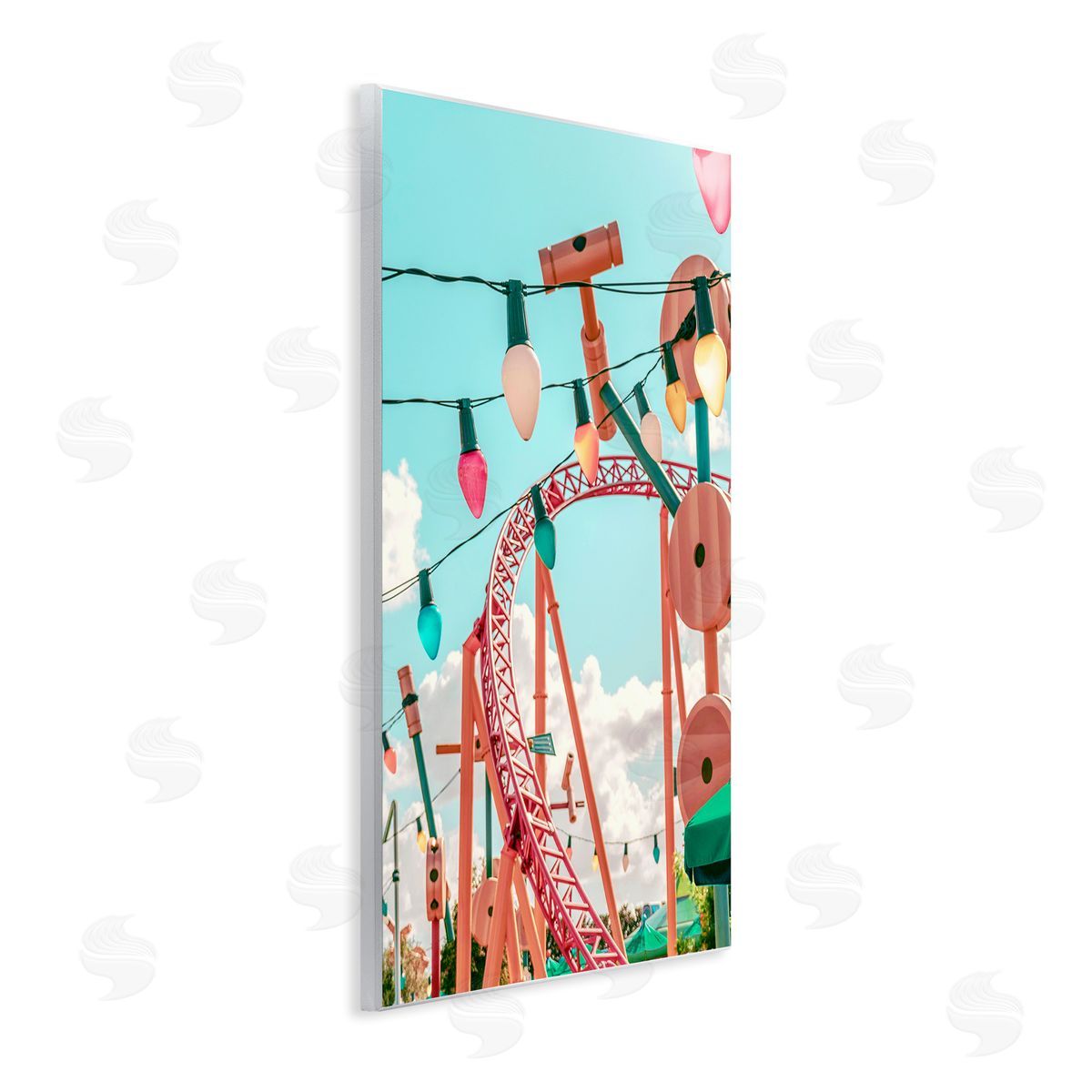 Abstract Amusement Park Toy Ride Wood Plaque Wall Art, Home Decor by Ziwei Li