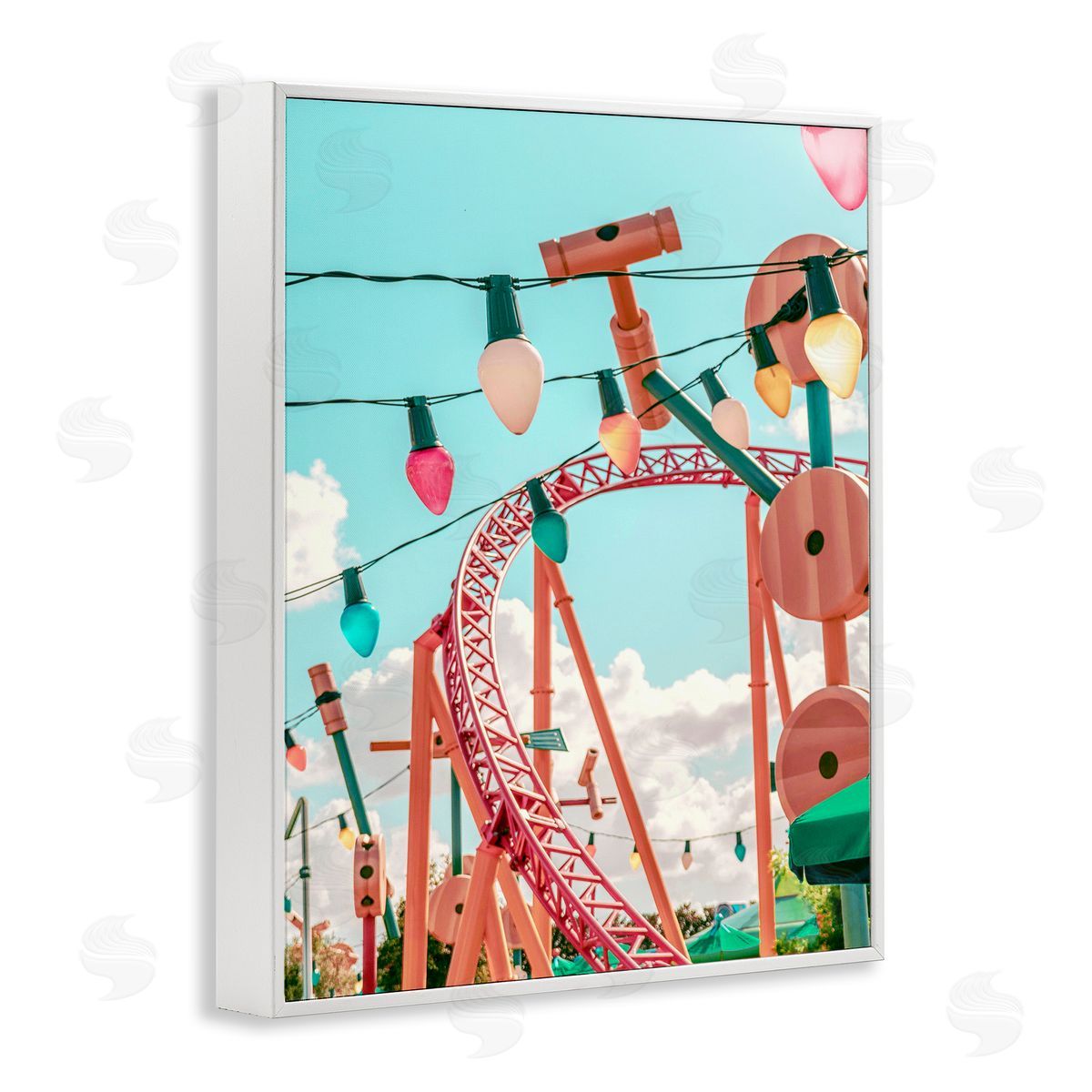 Abstract Amusement Park Toy Ride White Frame Print Wall Art, Home Decor by Ziwei Li