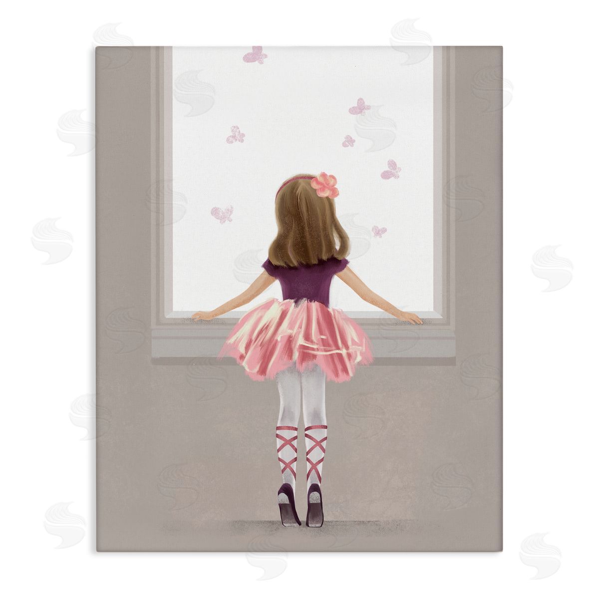 Little Ballerina at Window Canvas Wall Art, Home Decor by Ziwei Li