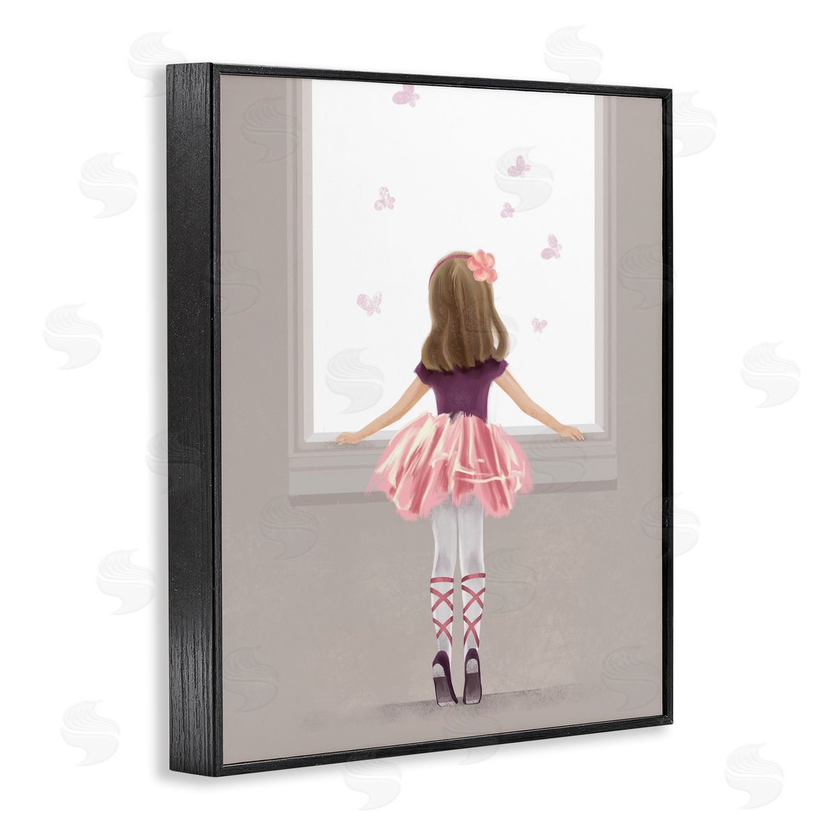 Little Ballerina at Window Black Frame Print Wall Art, Home Decor by Ziwei Li