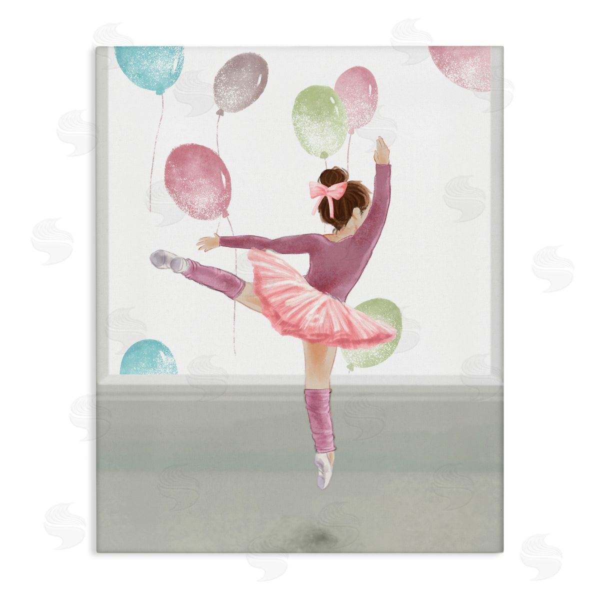 Jumping Ballerina with Balloons Canvas Wall Art, Home Decor by Ziwei Li