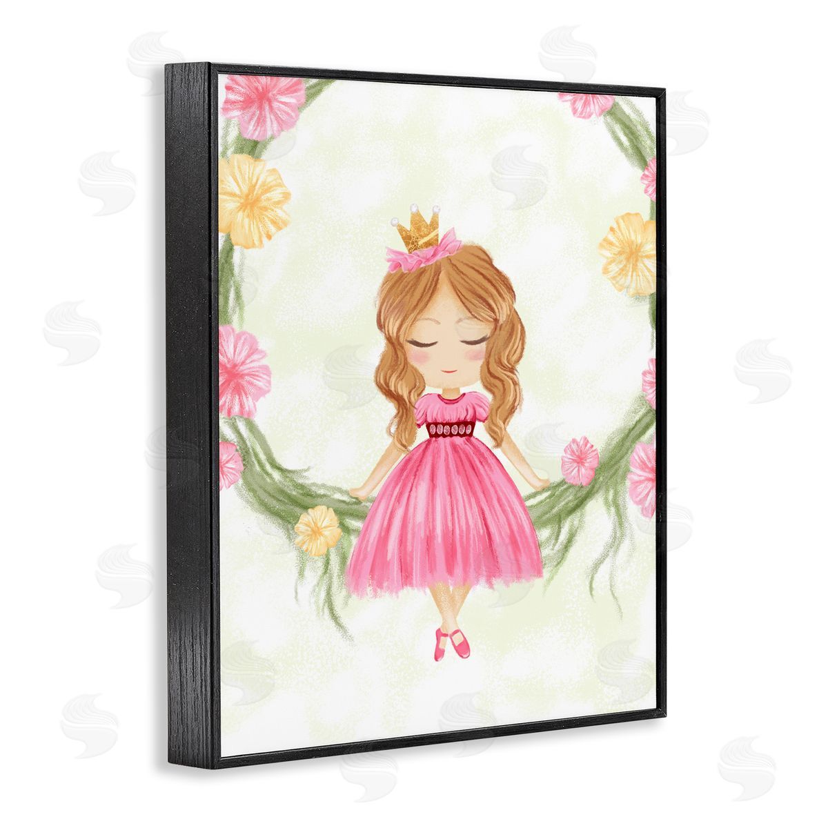 Little Princess with Crown Black Frame Print Wall Art, Home Decor by Ziwei Li