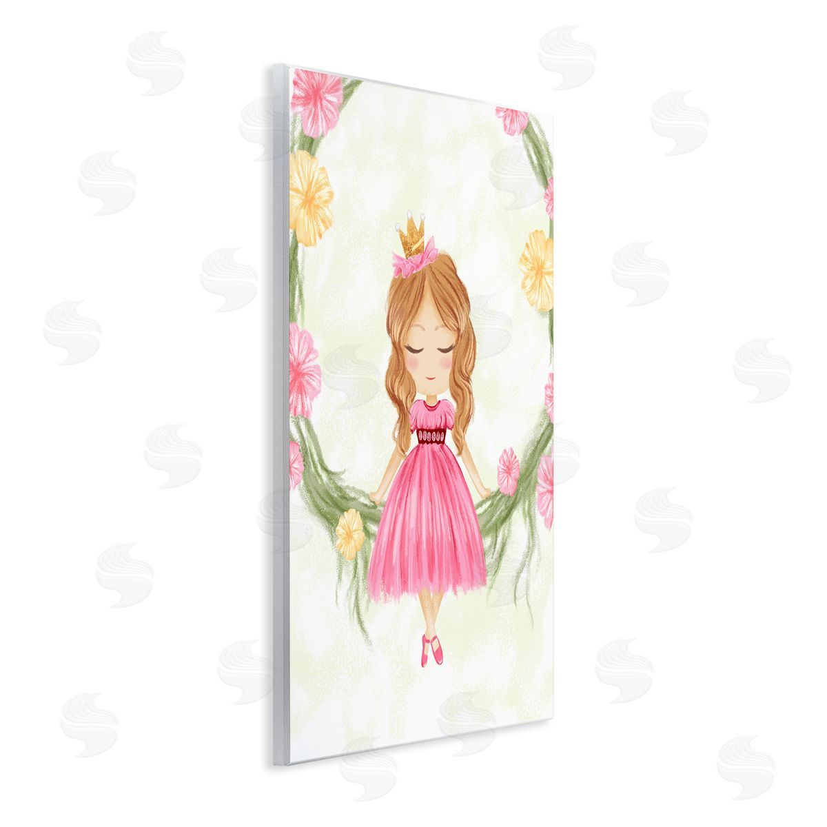 Little Princess with Crown Wood Plaque Wall Art, Home Decor by Ziwei Li