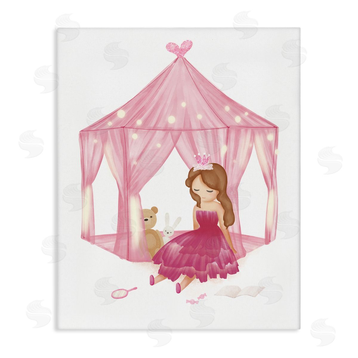 Playroom Princess Doll Illustration Canvas Wall Art, Home Decor by Ziwei Li