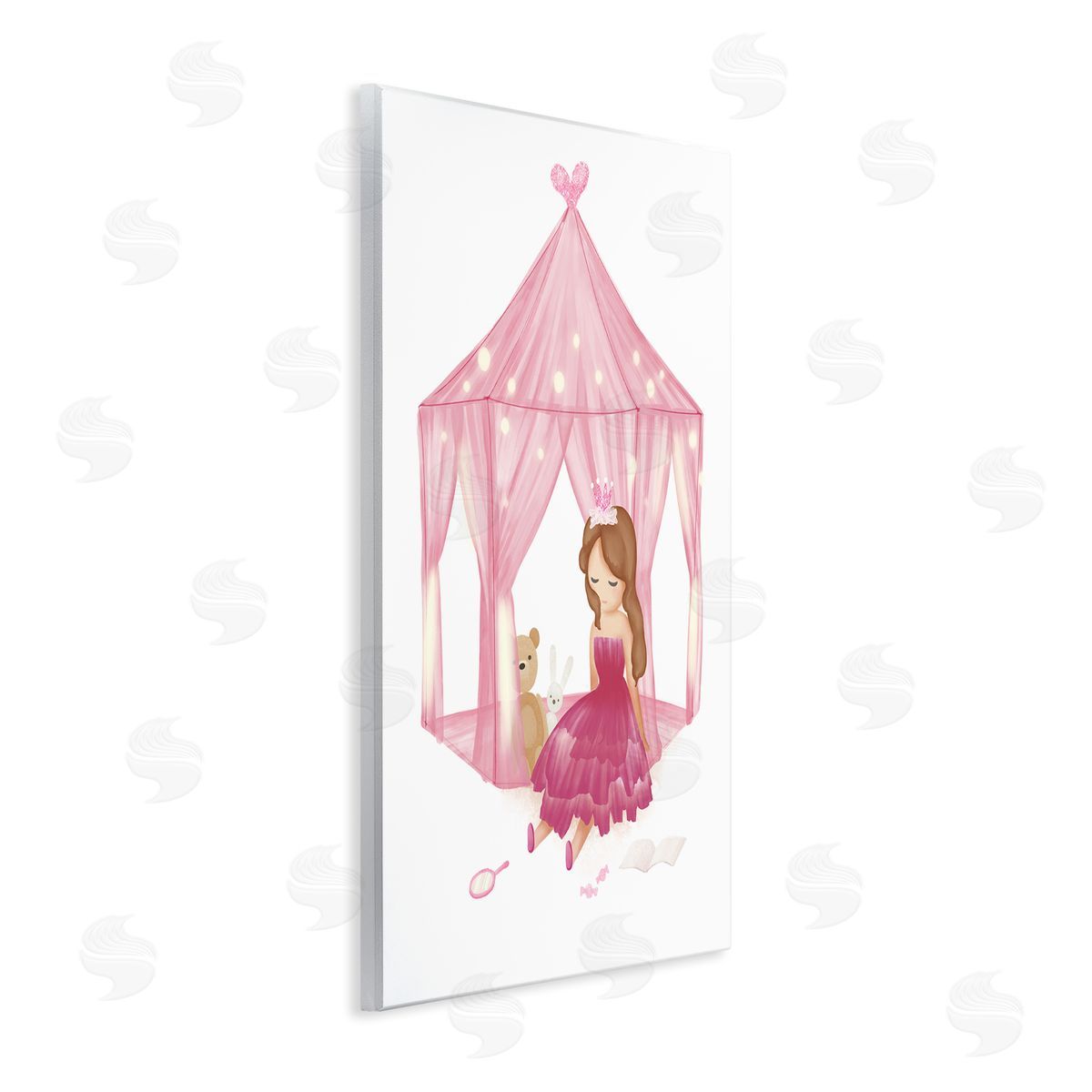 Playroom Princess Doll Illustration Wood Plaque Wall Art, Home Decor by Ziwei Li