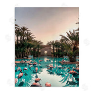 Ziwei Li | Tropical Pink Flamingo Pool