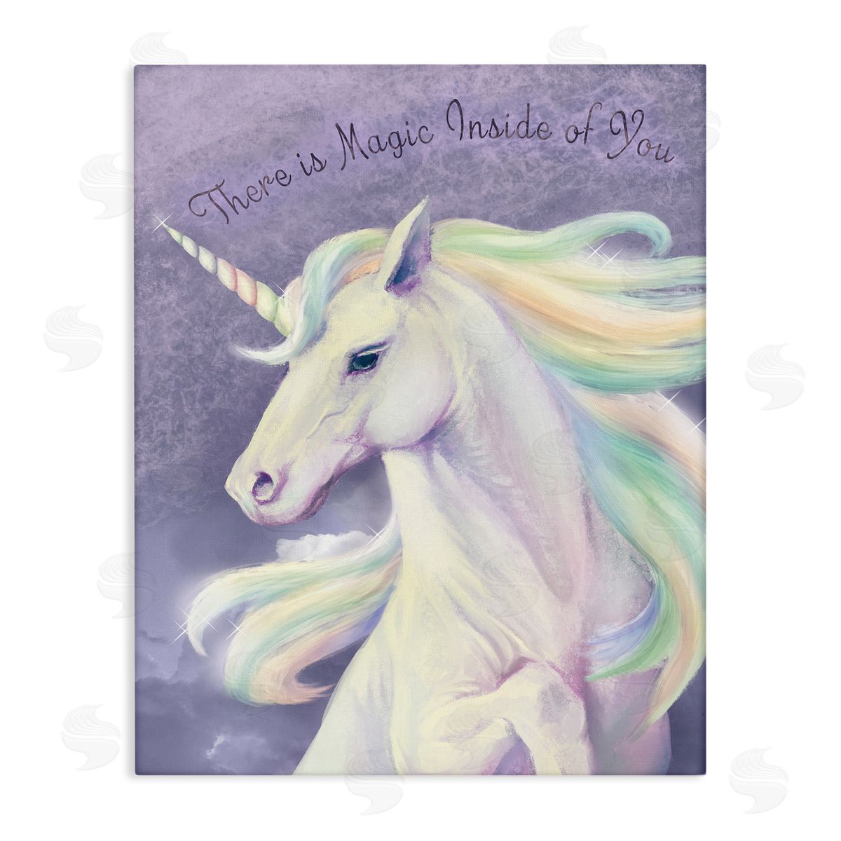 Magic Inside Of You Inspirational Unicorn Canvas Wall Art, Home Decor by Ziwei Li