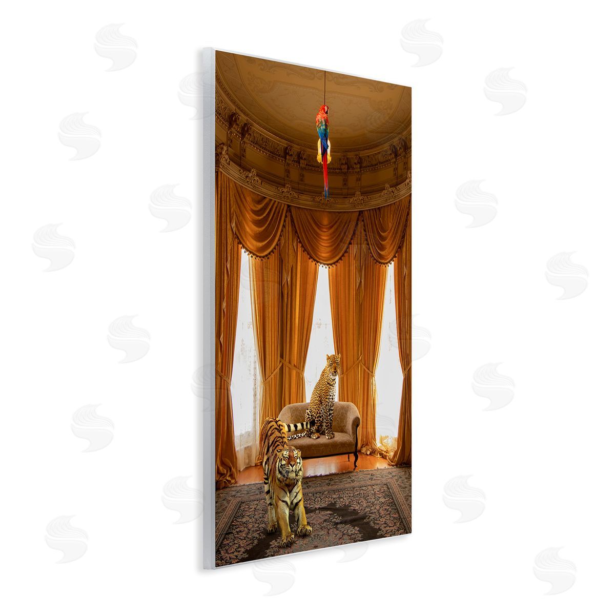 Jungle Animals in Classical Interior Wood Plaque Wall Art, Home Decor by Ziwei Li