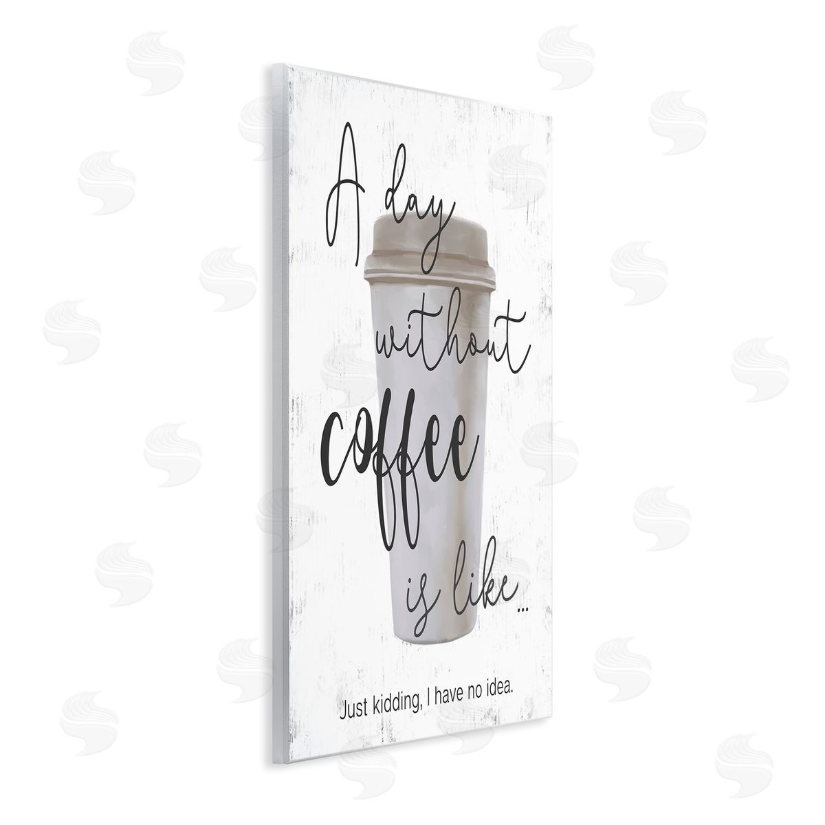 Never a Day Without Coffee Funny Wood Plaque Wall Art, Home Decor by Ziwei Li