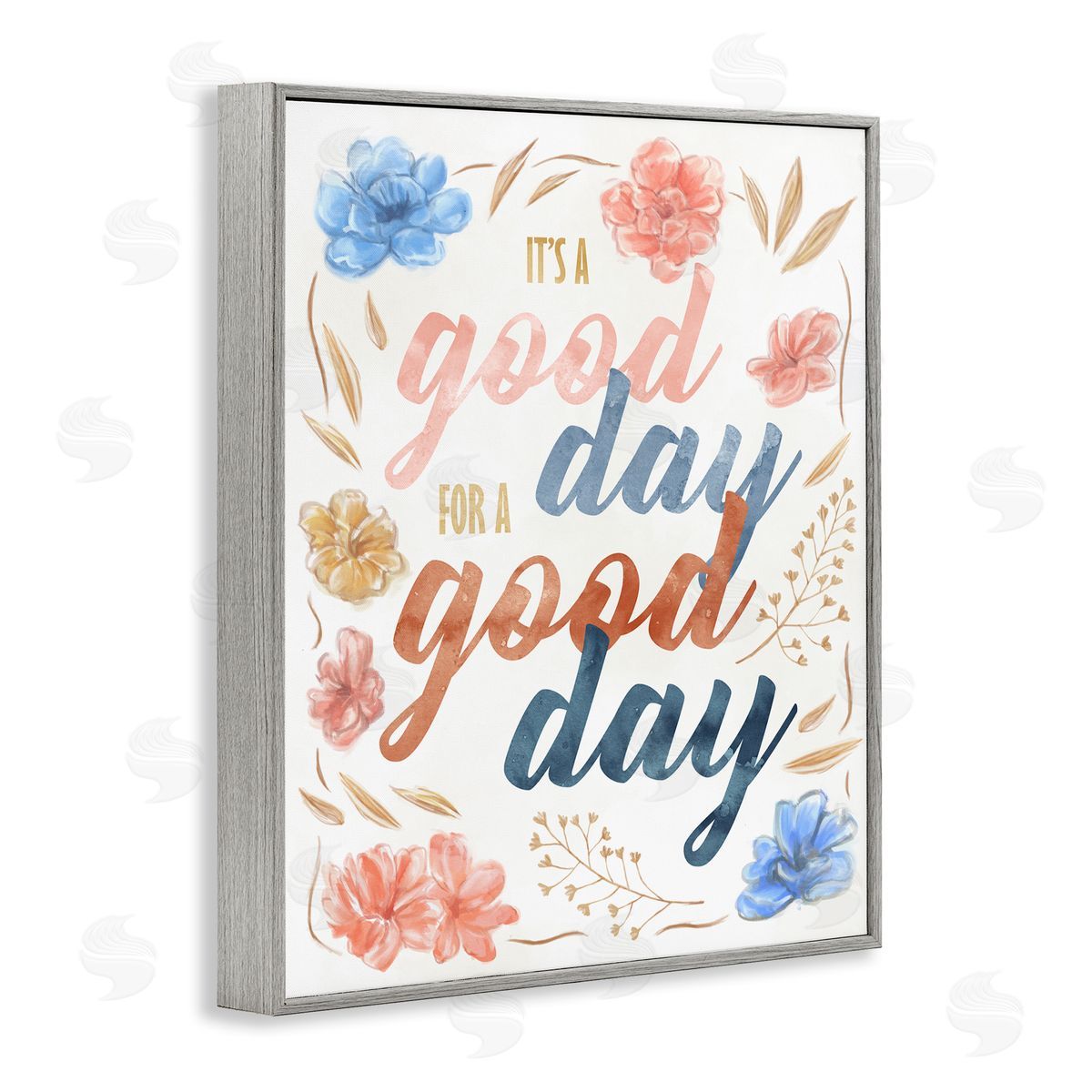 Encouraging Good Day for Good Day Grey Frame Print Wall Art, Home Decor by Ziwei Li