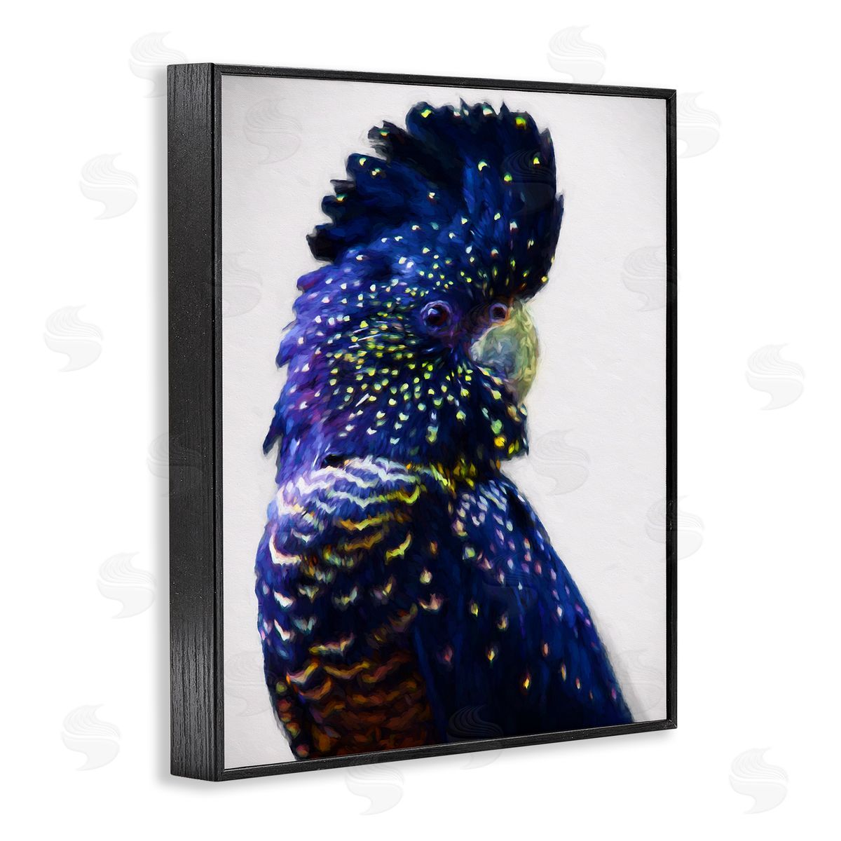 Tropical Bird with Blue Feathers Black Frame Print Wall Art, Home Decor by Urban Road