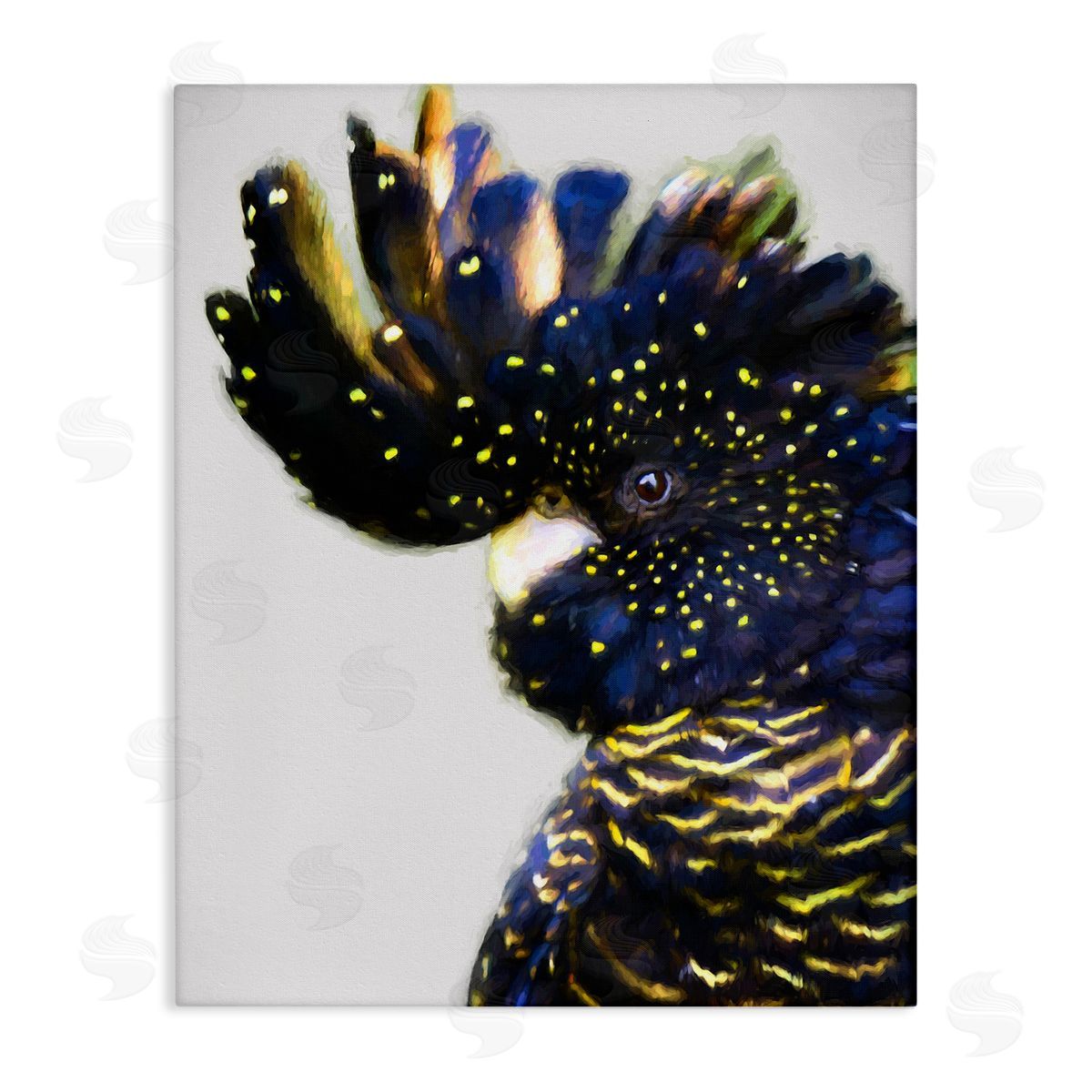 Tropical Bird Blue Yellow Feathers Canvas Wall Art, Home Decor by Urban Road