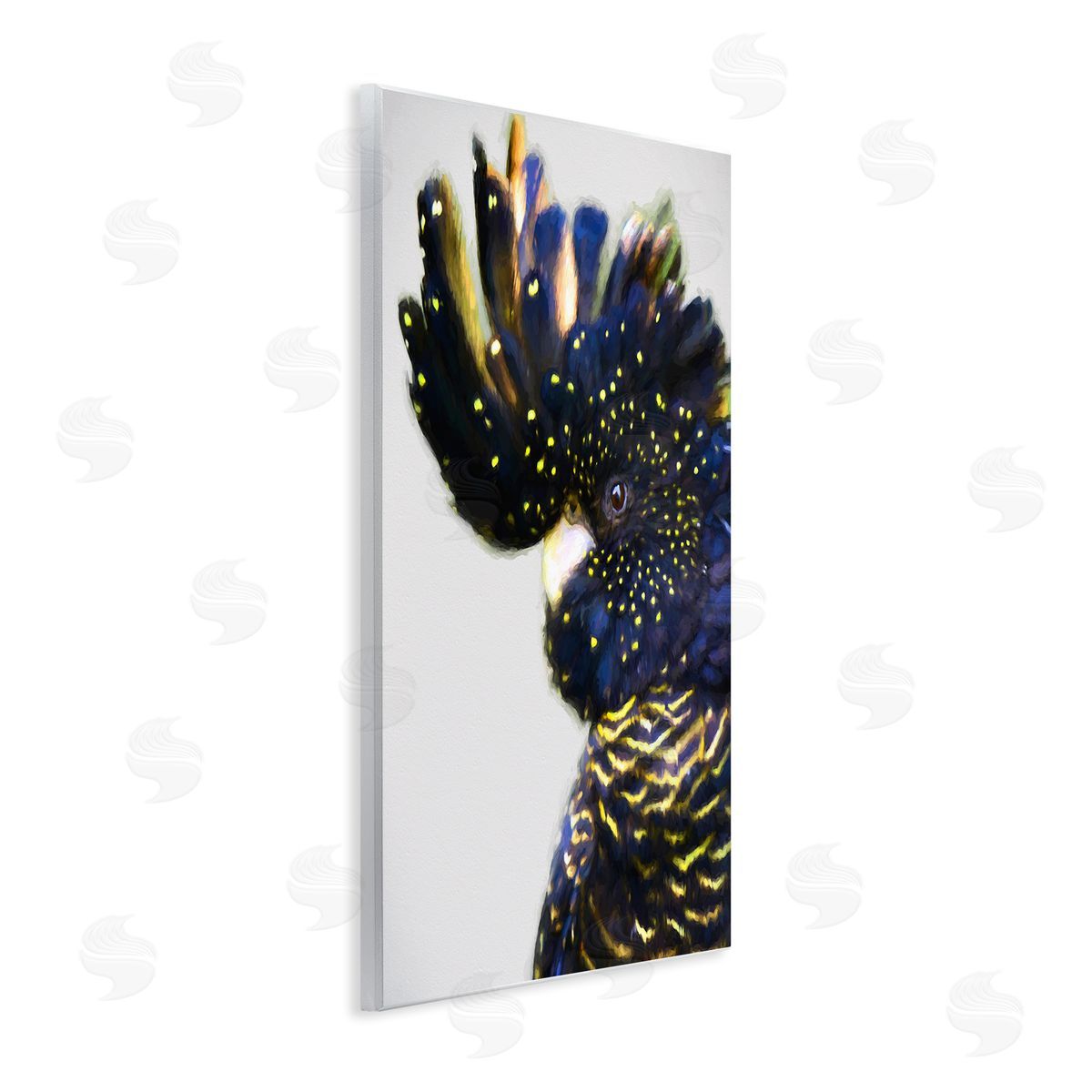 Tropical Bird Blue Yellow Feathers Wood Plaque Wall Art, Home Decor by Urban Road