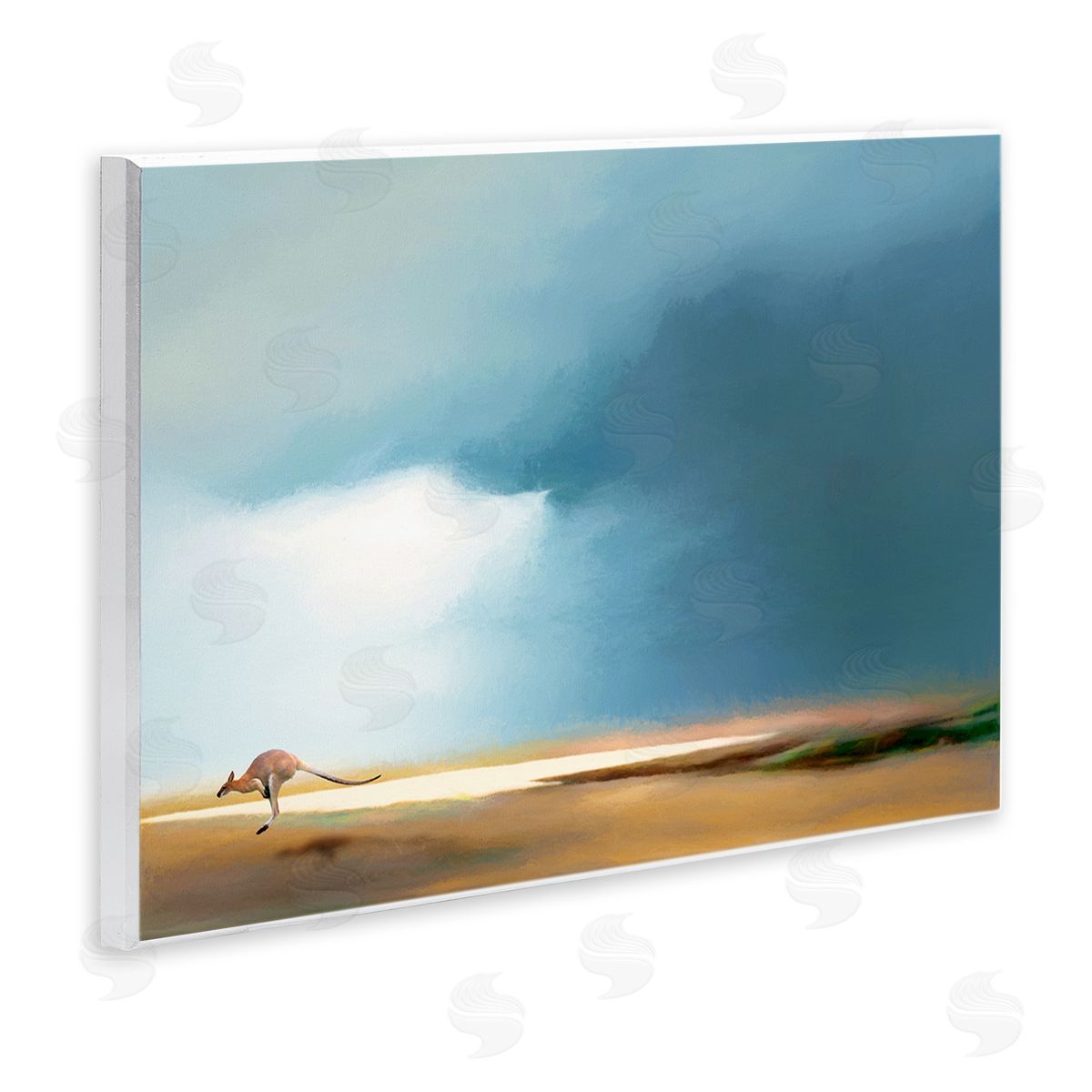 Jumping Kangaroo Australian Outback Wood Plaque Wall Art, Home Decor by Urban Road