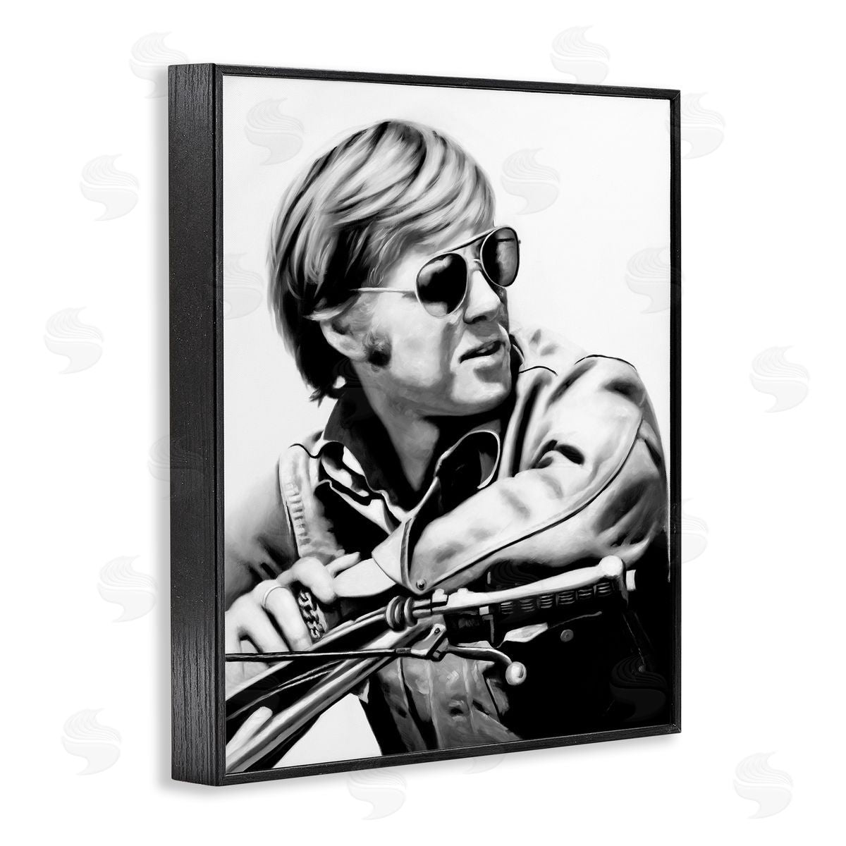 Motorcyclist Portrait Famous Figure Black Frame Print Wall Art, Home Decor by Urban Road