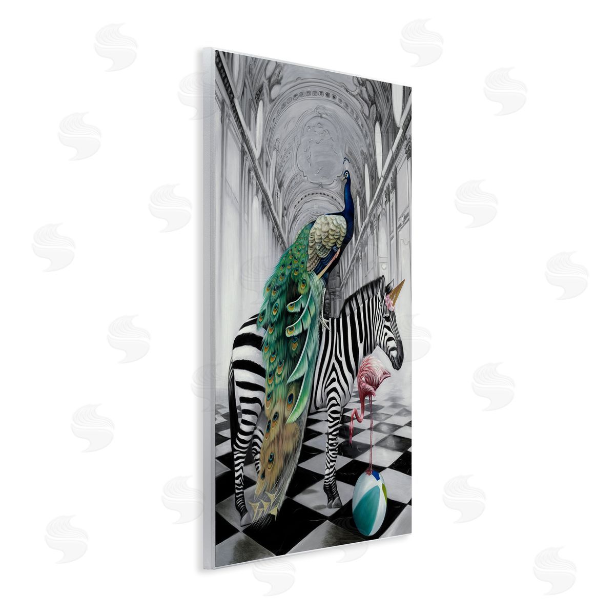 Safari Animals in Classic Architecture Wood Plaque Wall Art, Home Decor by Urban Road
