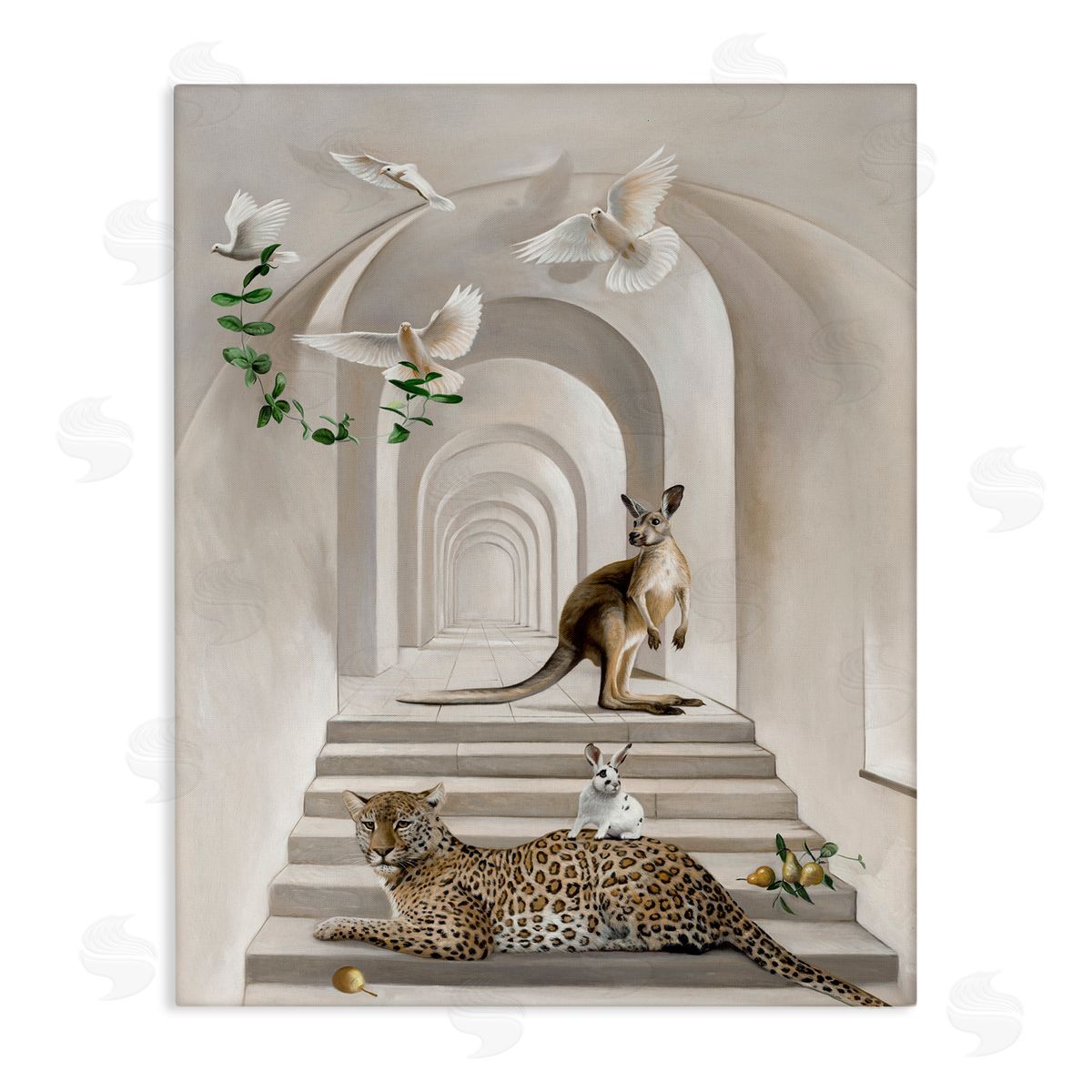 Australian Animals in Modern Architecture Canvas Wall Art, Home Decor by Urban Road
