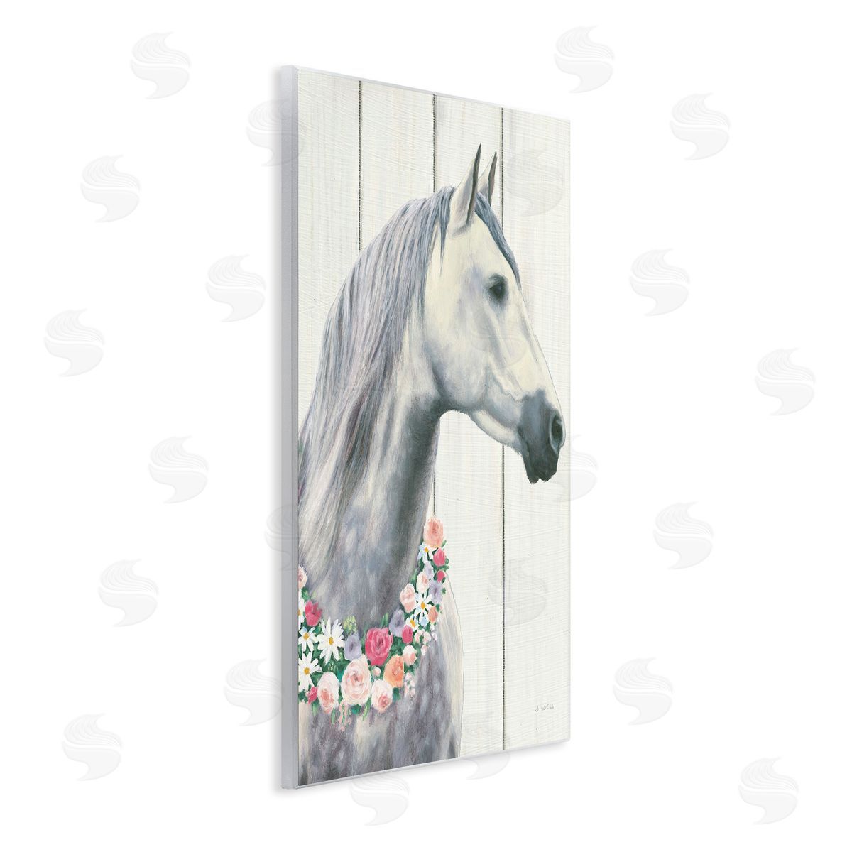 Spirit Stallion with Flowers Wood Plaque Wall Art, Home Decor by James Wiens