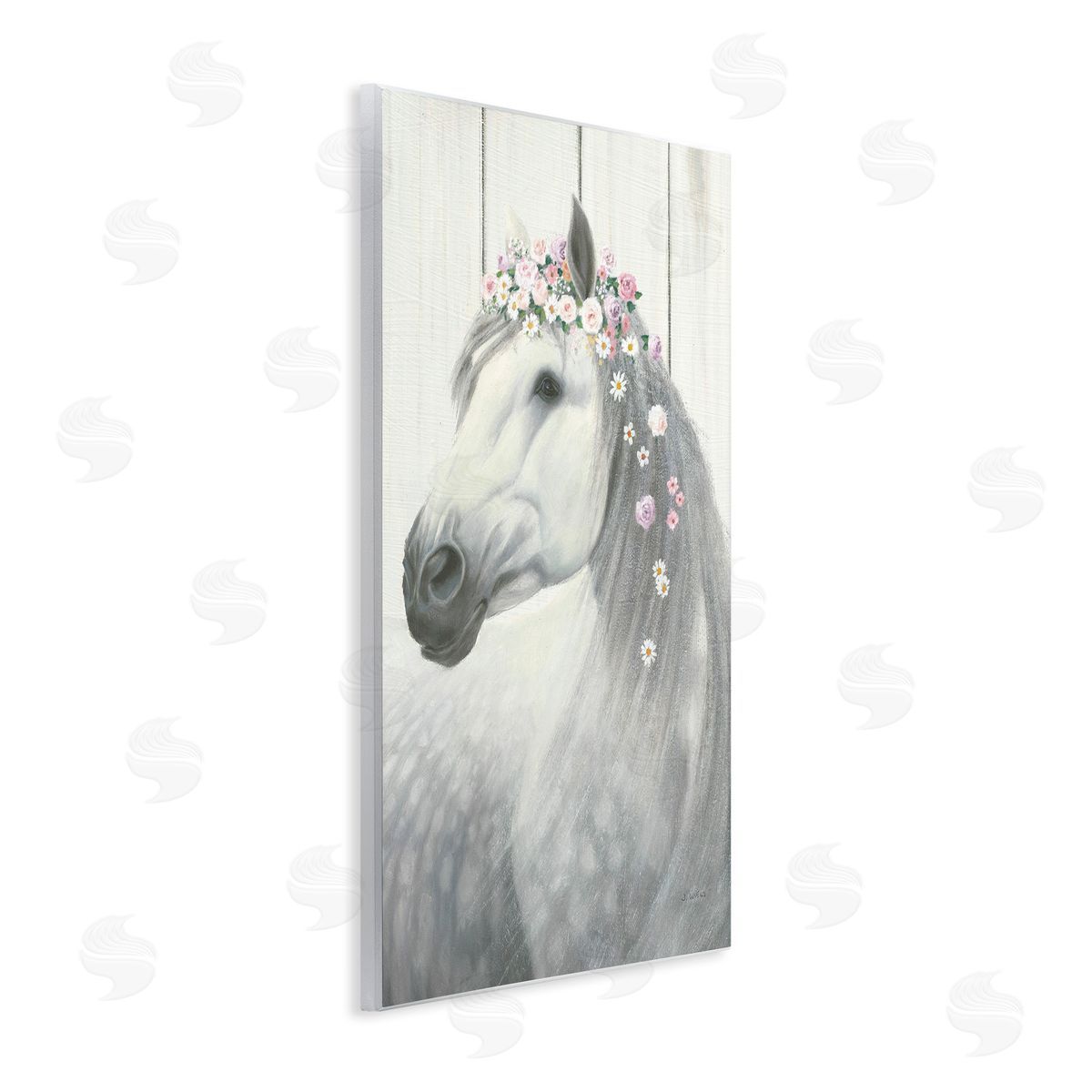 Spirit Horse with Flowers Wood Plaque Wall Art, Home Decor by James Wiens
