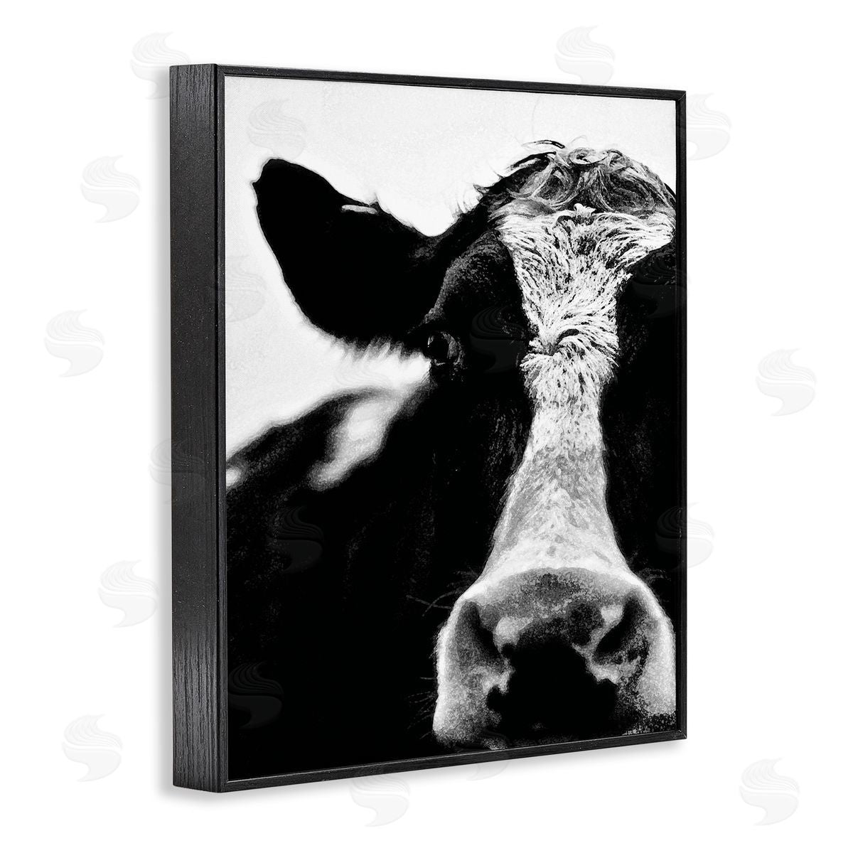Cow Face Portrait Black Frame Print Wall Art, Home Decor by Lettered and Lined