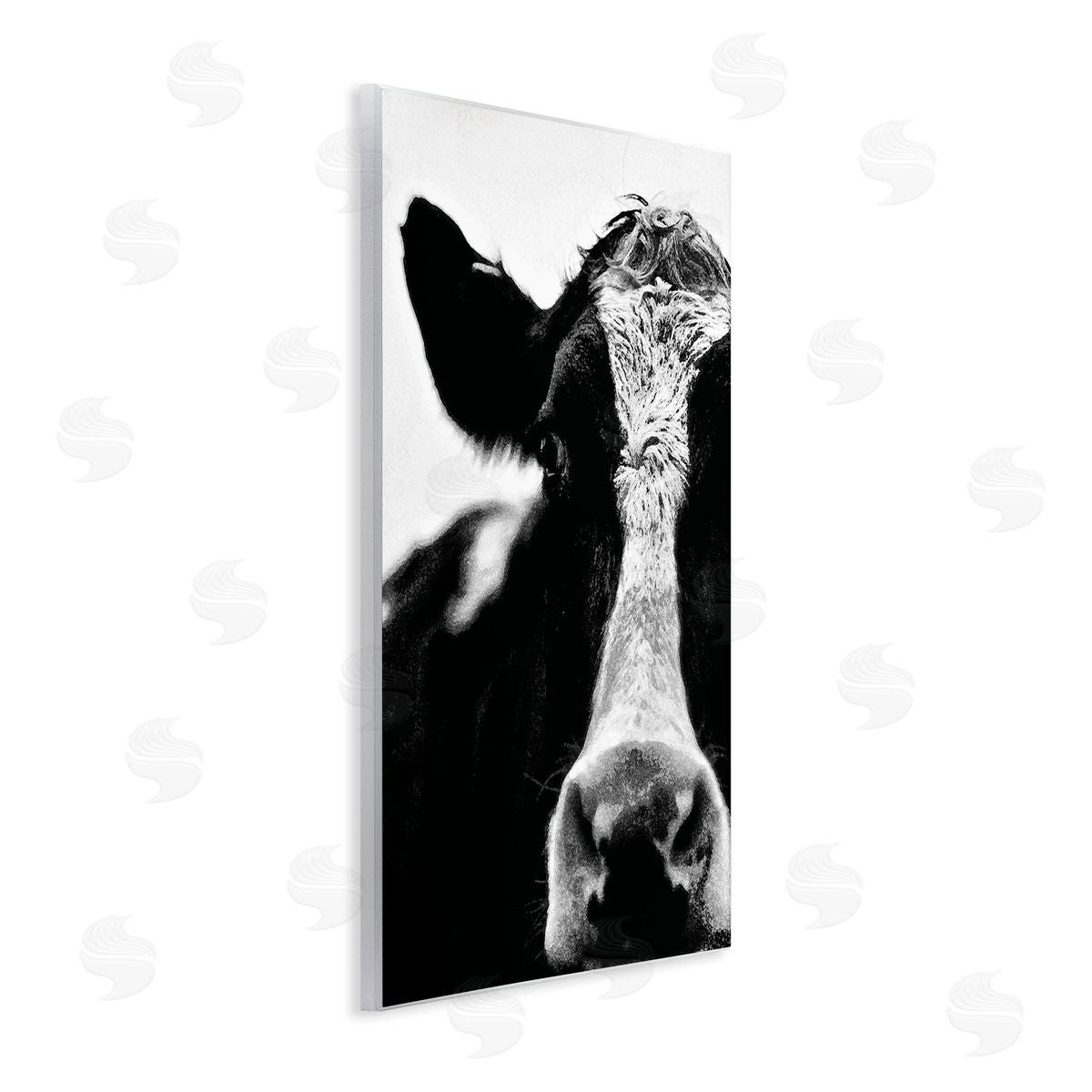 Cow Face Portrait Wood Plaque Wall Art, Home Decor by Lettered and Lined