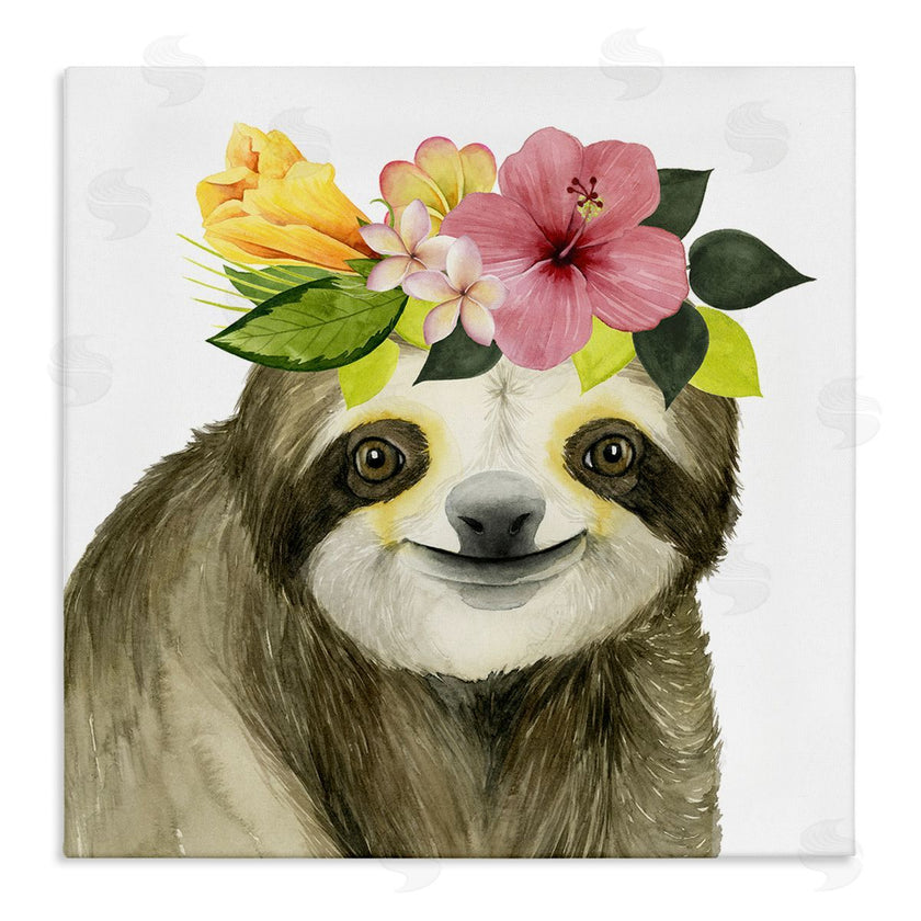 Grace Popp | Smiling Sloth in Flower Crown