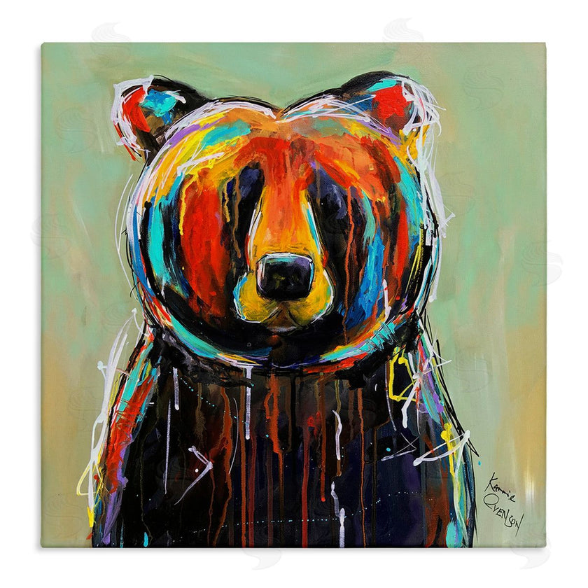 Karrie Evenson | Abstract Colorful Painted Black Bear