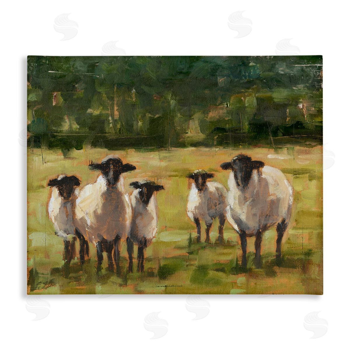 Flock of Sheep Painting Canvas Wall Art, Home Decor by Ethan Harper