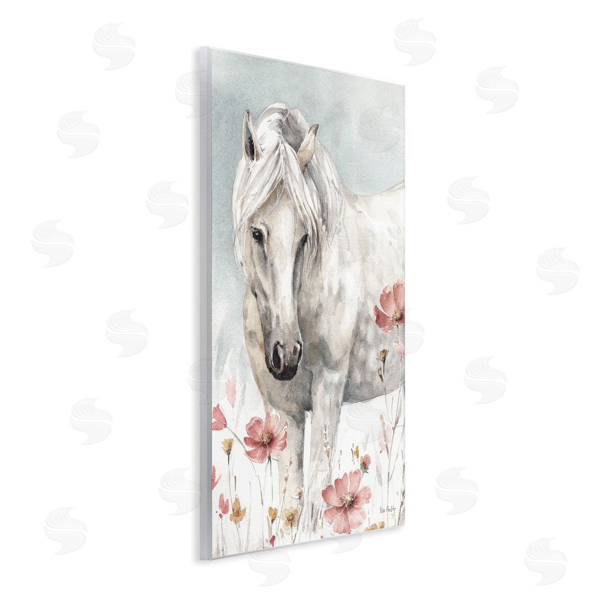 Horse with Pink Flowers Wood Plaque Wall Art, Home Decor by Lisa Audit