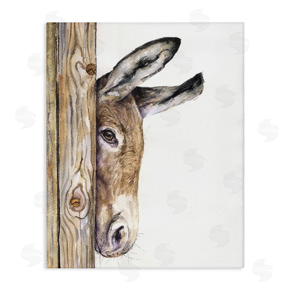 Baby Donkey Animal Watercolor Canvas Wall Art, Home Decor by George Dyachenko