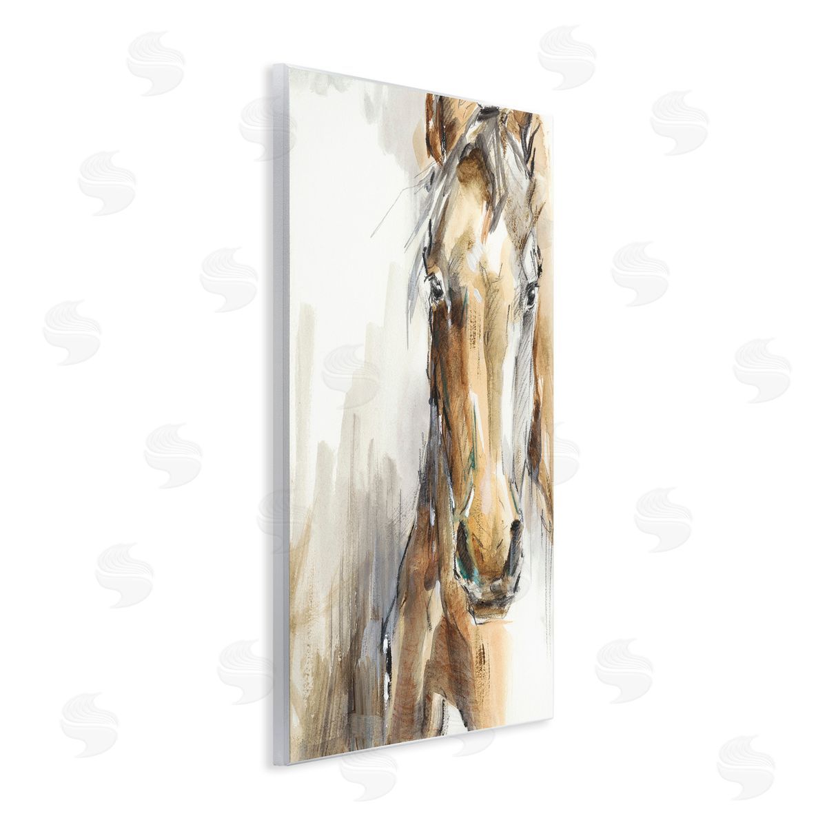 Abstract Brown Horse Portrait Wood Plaque Wall Art, Home Decor by Ethan Harper