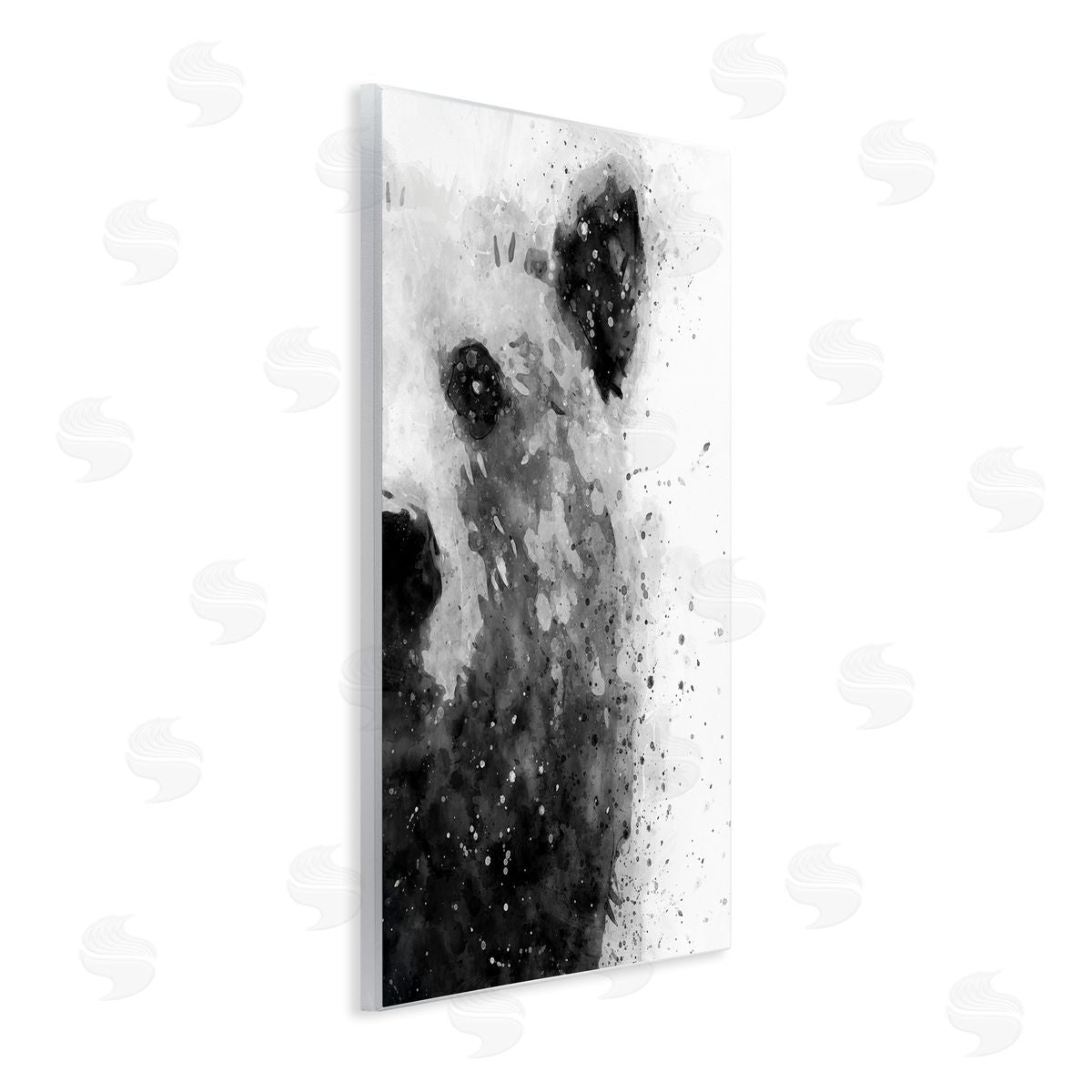 Bear Portrait Paint Splatter Wood Plaque Wall Art, Home Decor by Brandon Wong