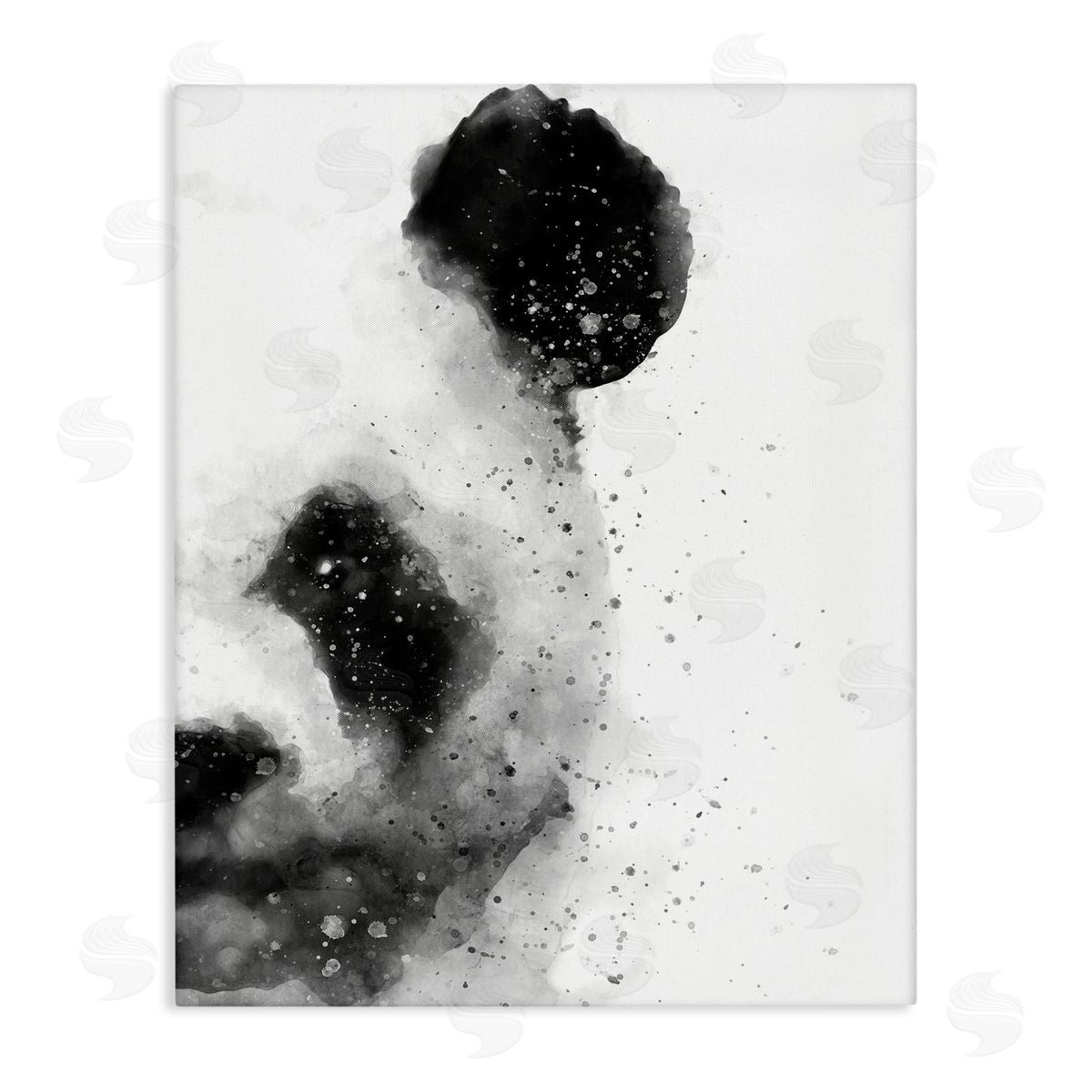Panda Portrait Paint Splatter Canvas Wall Art, Home Decor by Brandon Wong