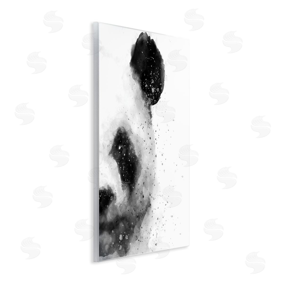 Panda Portrait Paint Splatter Wood Plaque Wall Art, Home Decor by Brandon Wong