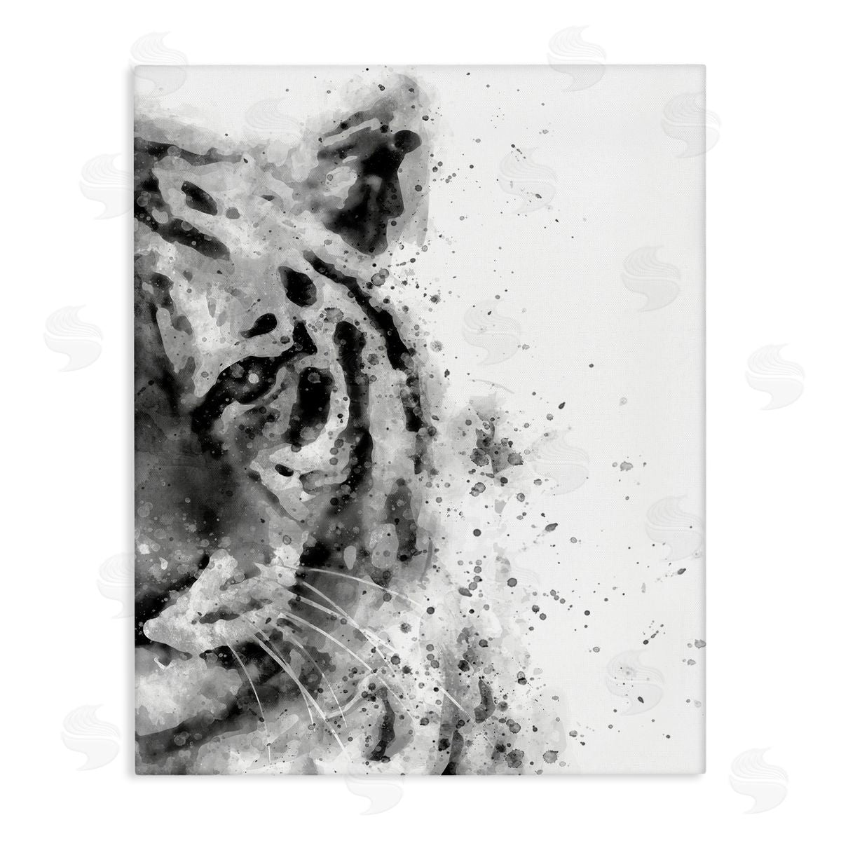Tiger Portrait Paint Splatter Canvas Wall Art, Home Decor by Brandon Wong
