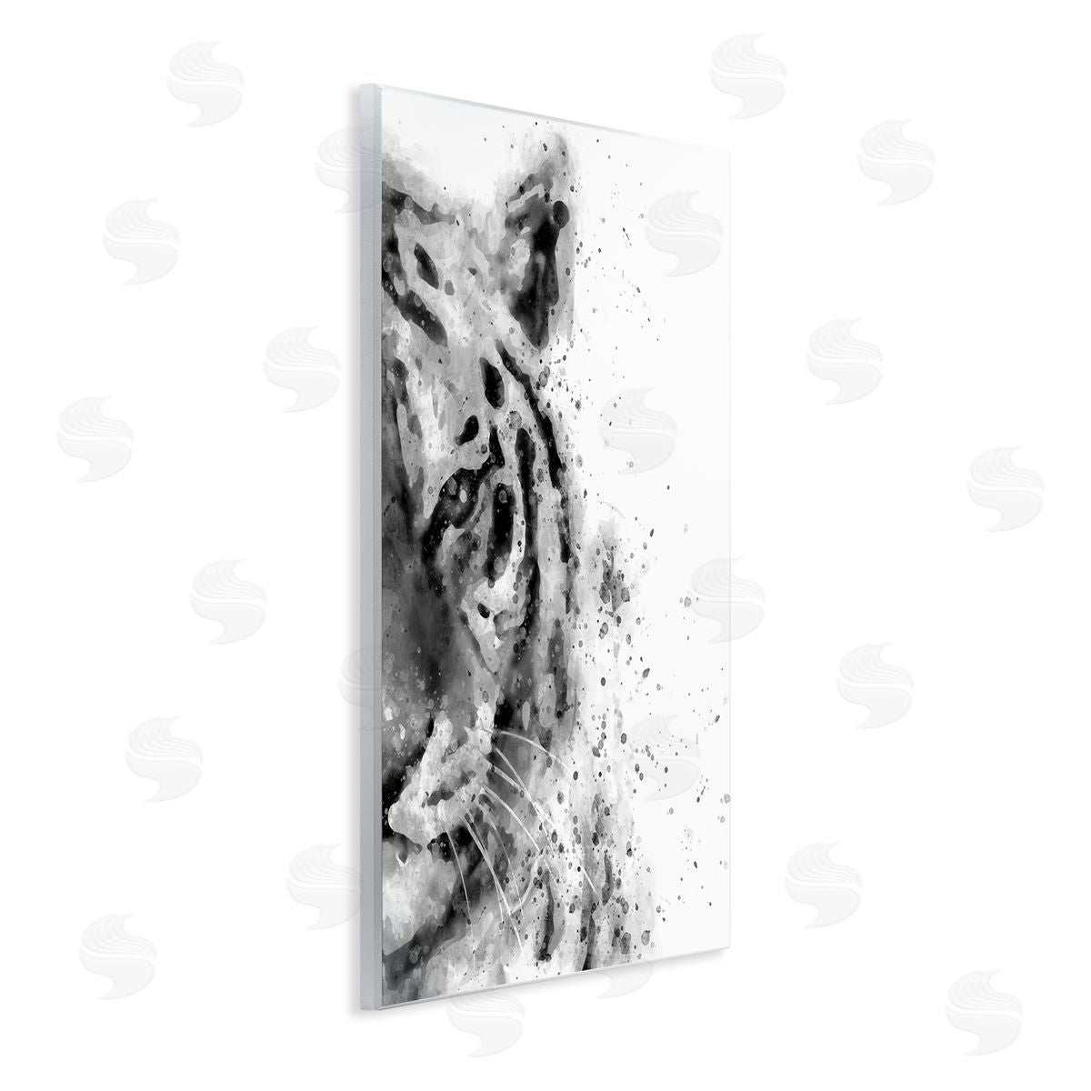 Tiger Portrait Paint Splatter Wood Plaque Wall Art, Home Decor by Brandon Wong