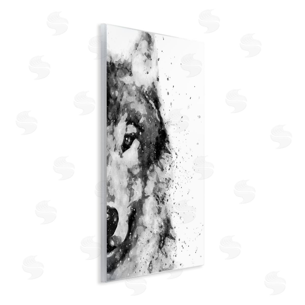 Wolf Portrait Paint Splatter Wood Plaque Wall Art, Home Decor by Brandon Wong