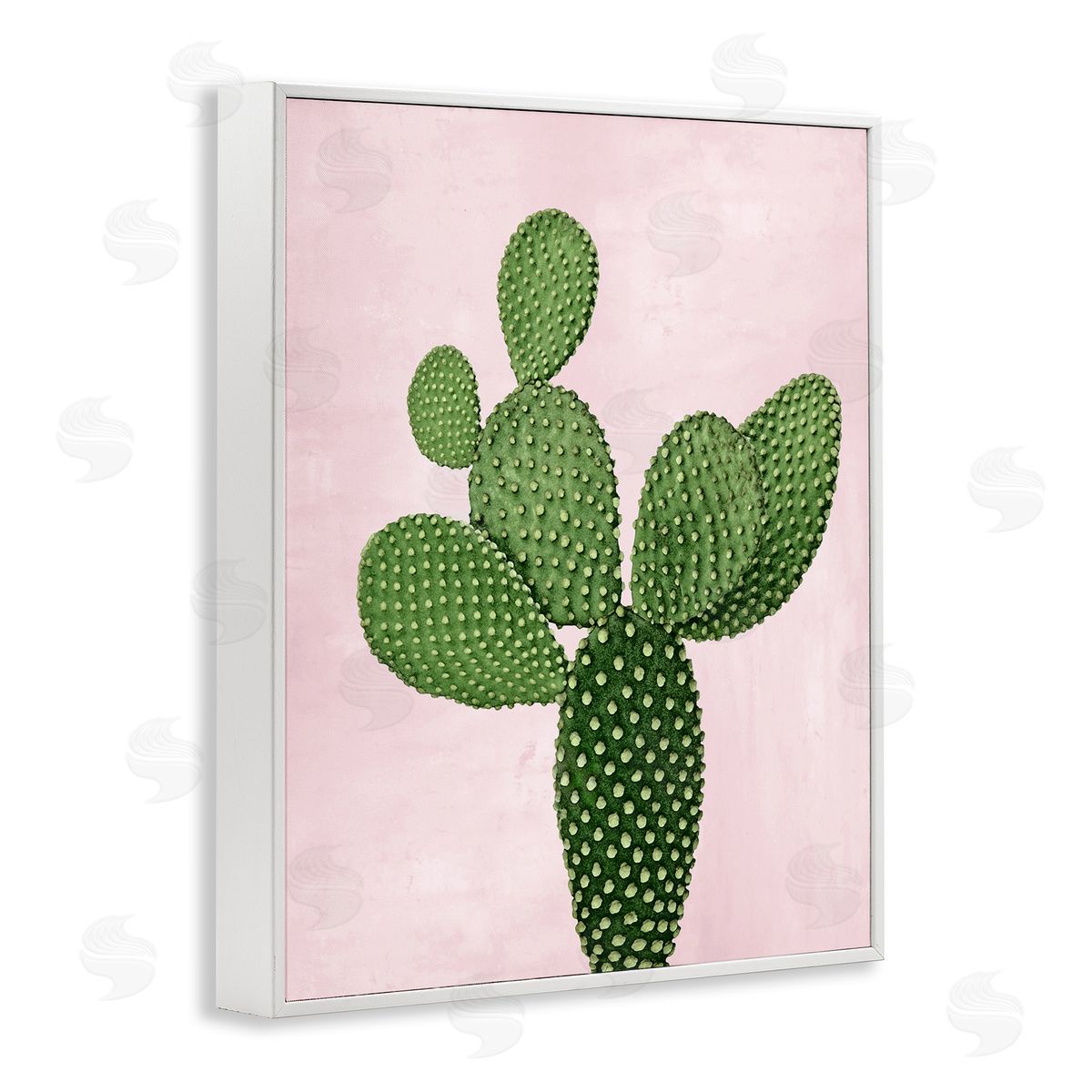 Prickly Pear over Pastel Pink White Frame Print Wall Art, Home Decor by Mia Jensen