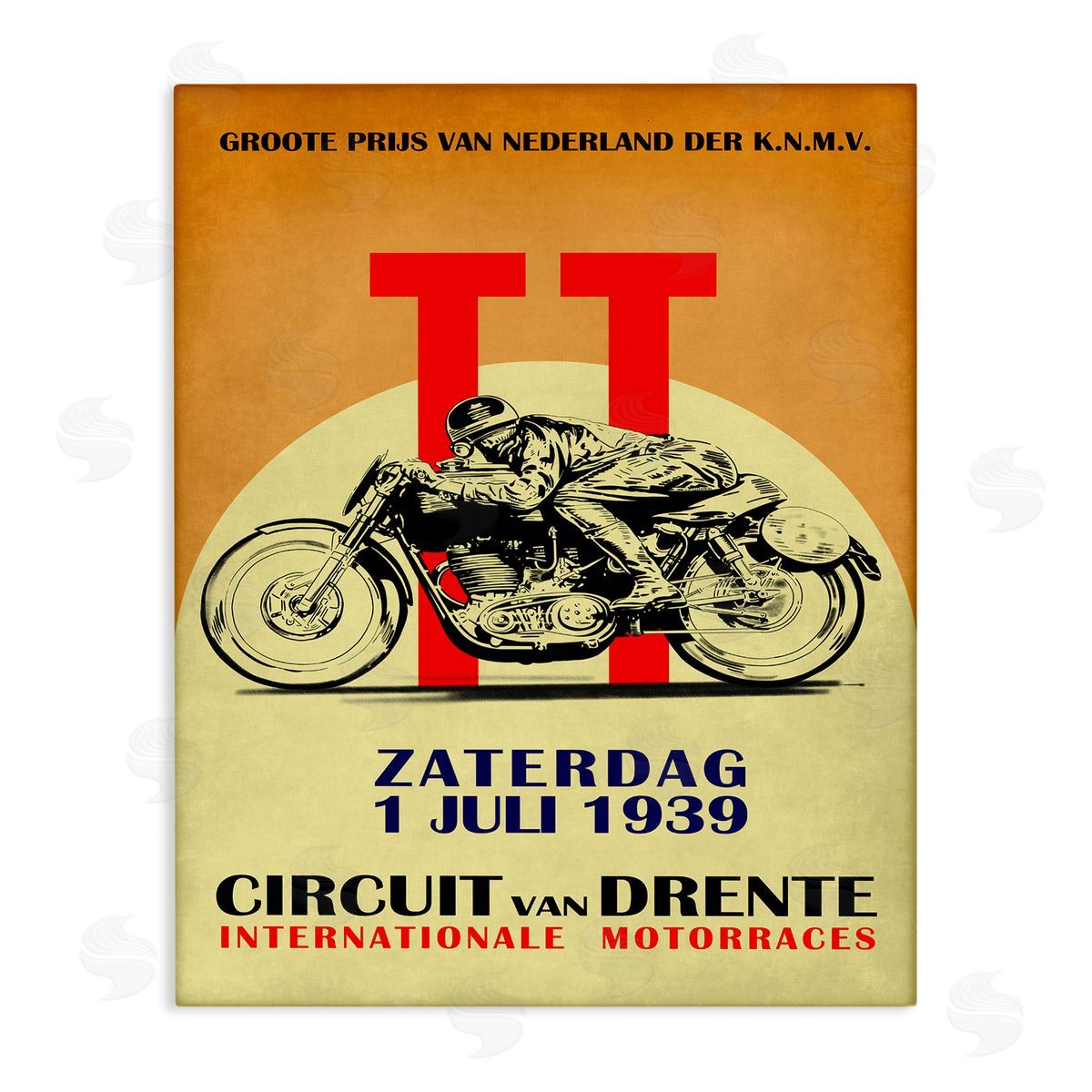 European Motorcycle Racing Circuit Canvas Wall Art, Home Decor by Mark Rogan