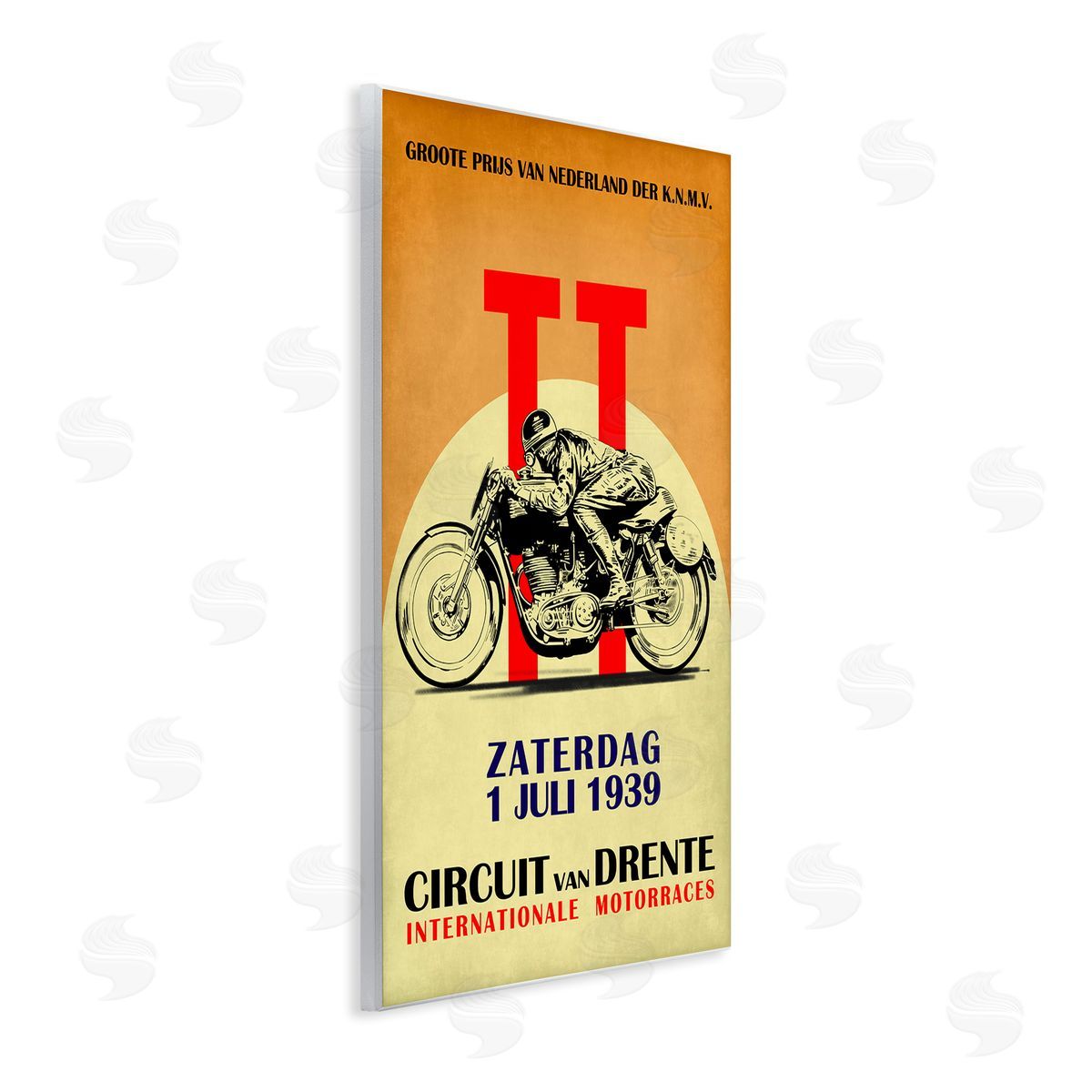 European Motorcycle Racing Circuit Wood Plaque Wall Art, Home Decor by Mark Rogan