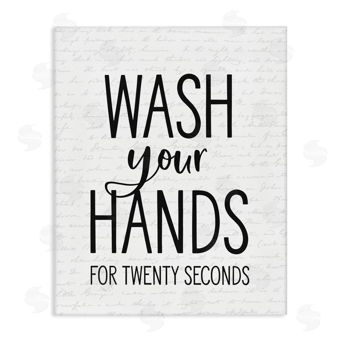 Wash Hands for Twenty Seconds Canvas Wall Art, Home Decor by Lettered and Lined