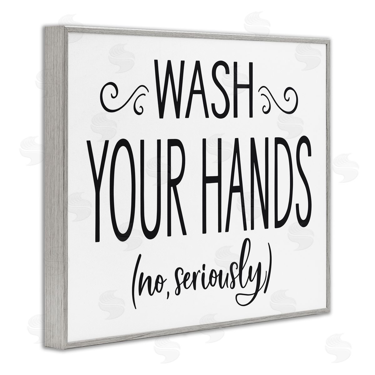 No Seriously Wash Your Hands Grey Frame Print Wall Art, Home Decor by Lettered and Lined