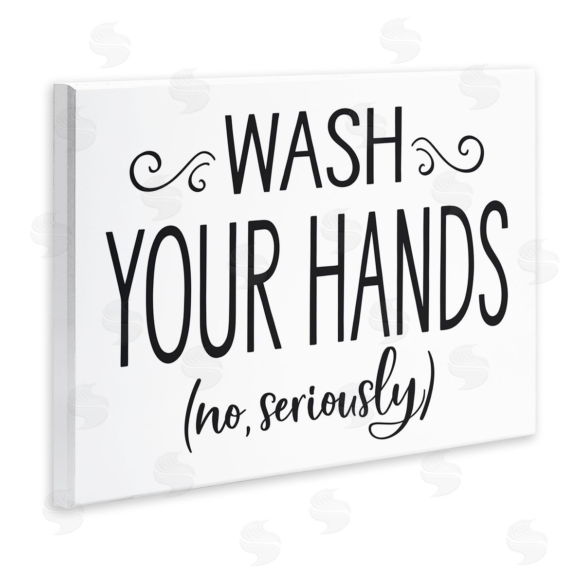 No Seriously Wash Your Hands Wood Plaque Wall Art, Home Decor by Lettered and Lined