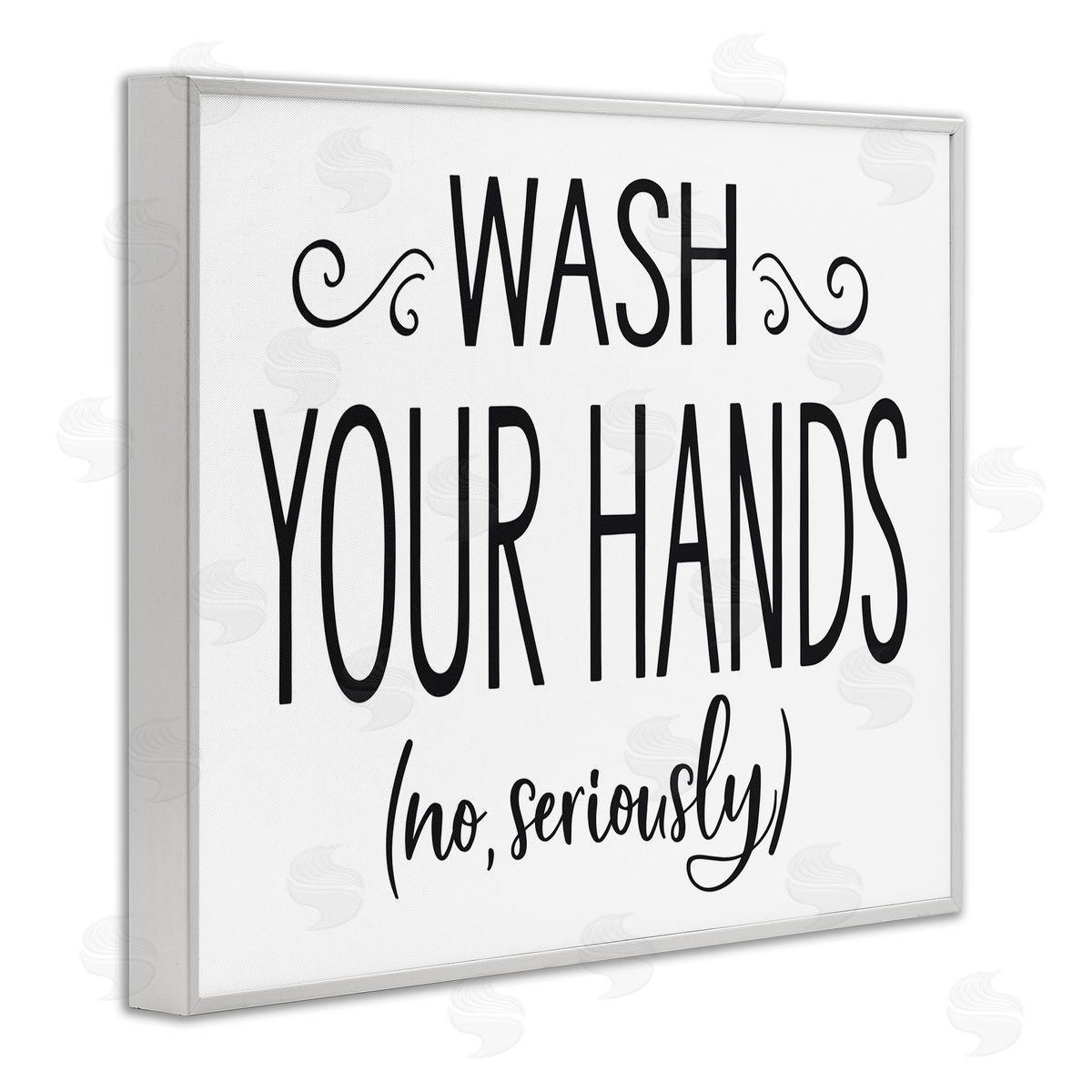 No Seriously Wash Your Hands White Frame Print Wall Art, Home Decor by Lettered and Lined