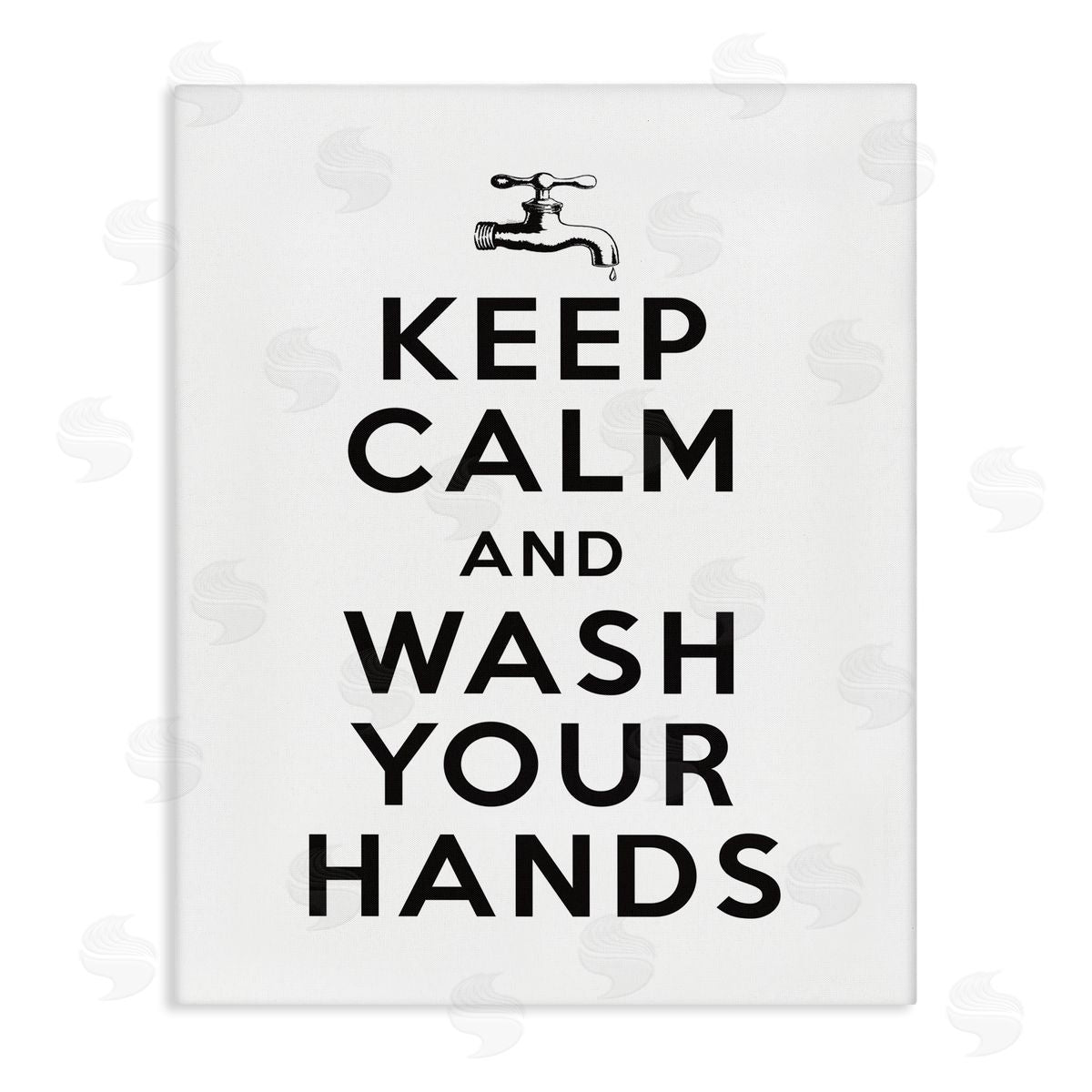 Keep Calm and Wash Hands Canvas Wall Art, Home Decor by Lettered and Lined