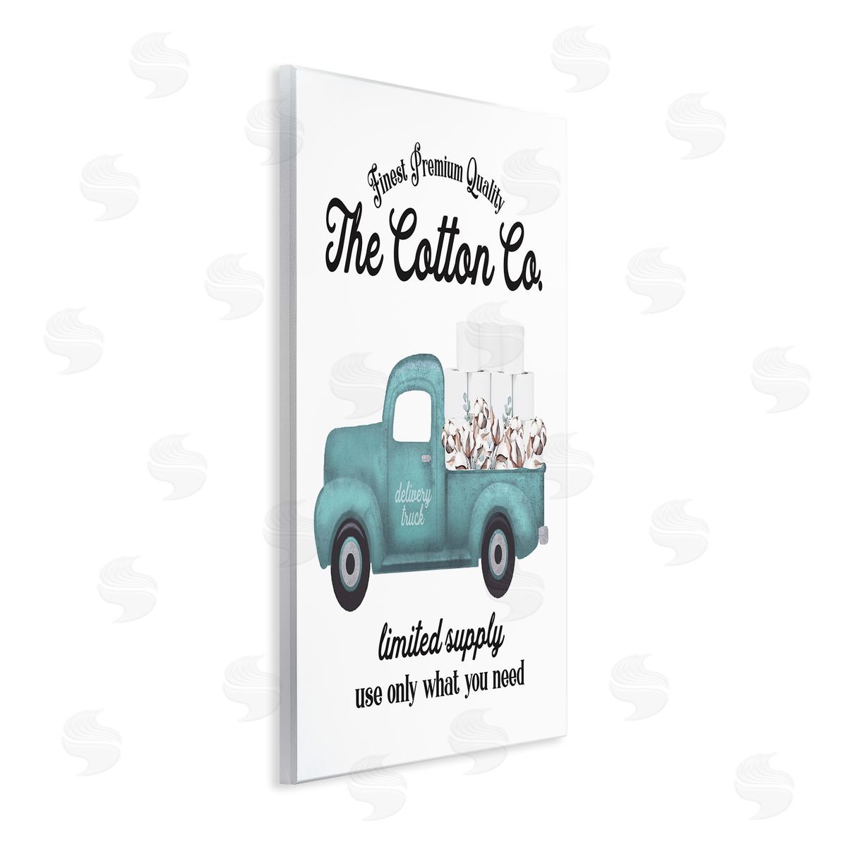 Toilet Paper Cotton Truck Wood Plaque Wall Art, Home Decor by Lettered and Lined
