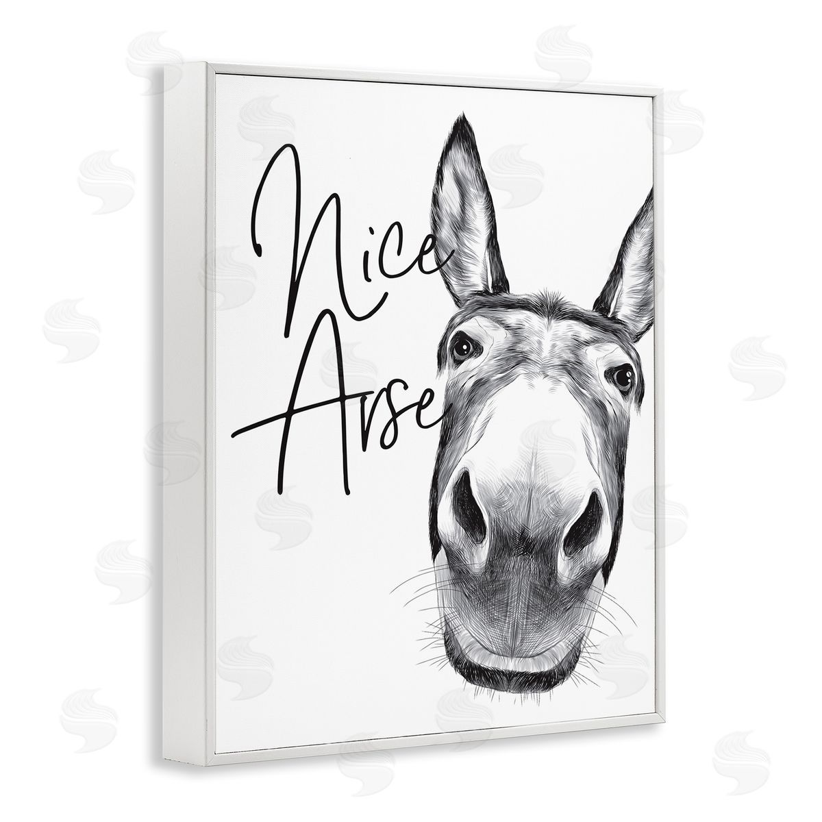 Donkey Bathroom Humor White Frame Print Wall Art, Home Decor by Lettered and Lined