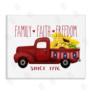 Lettered and Lined | Family Faith Freedom Country Truck
