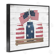 Lettered and Lined | Rustic Patriotic Jars Americana